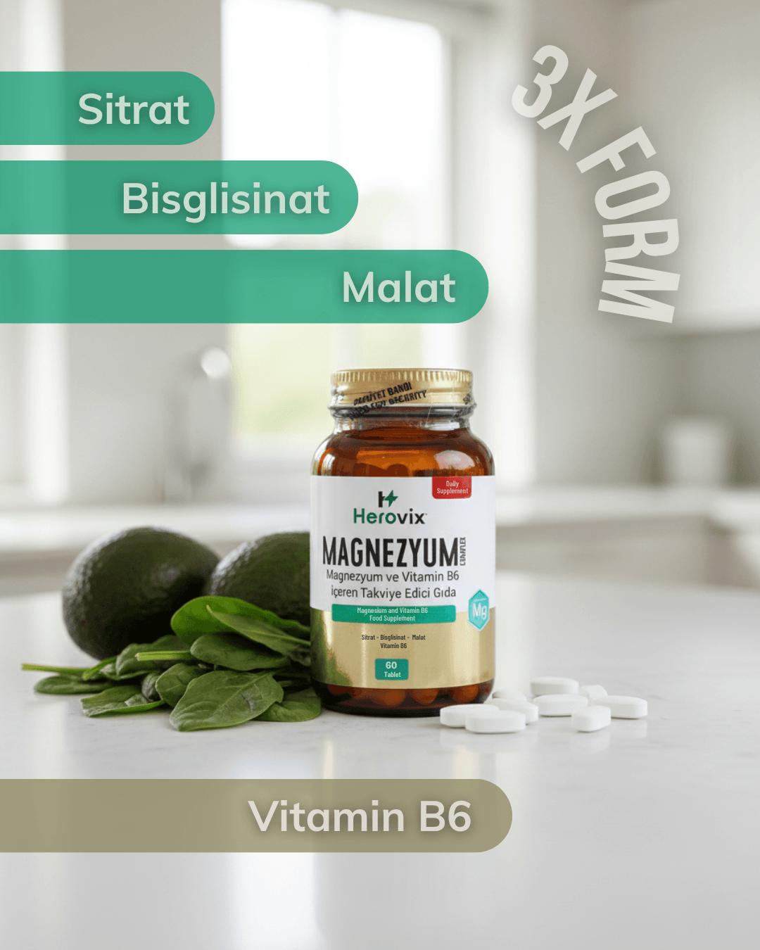 Herovix Magnezyum Complex 60 Tablet