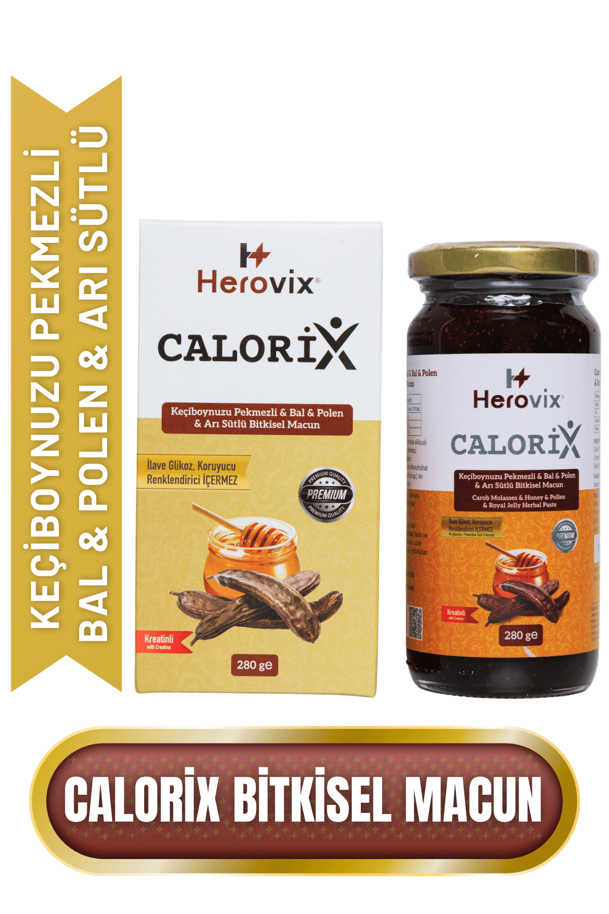 Calorix Keçiboynuzu Pekmezli & Bal & Polen Ve Arı Sütlü Bitkisel Macun 280 Gr