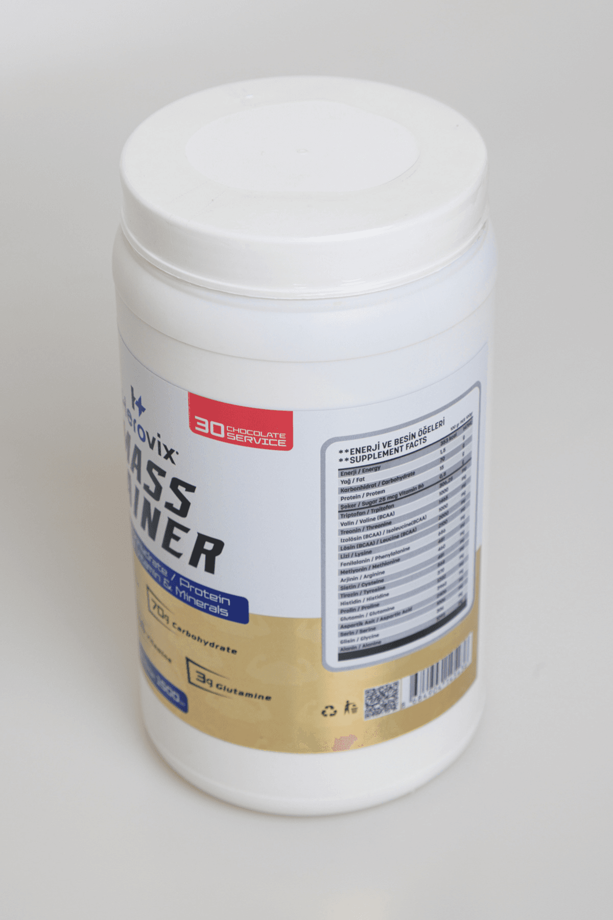Mass Gainer 1500 gr Çikolata Aromalı – Yüksek Karbonhidrat & Protein – BCAA ve B6 Vitaminli