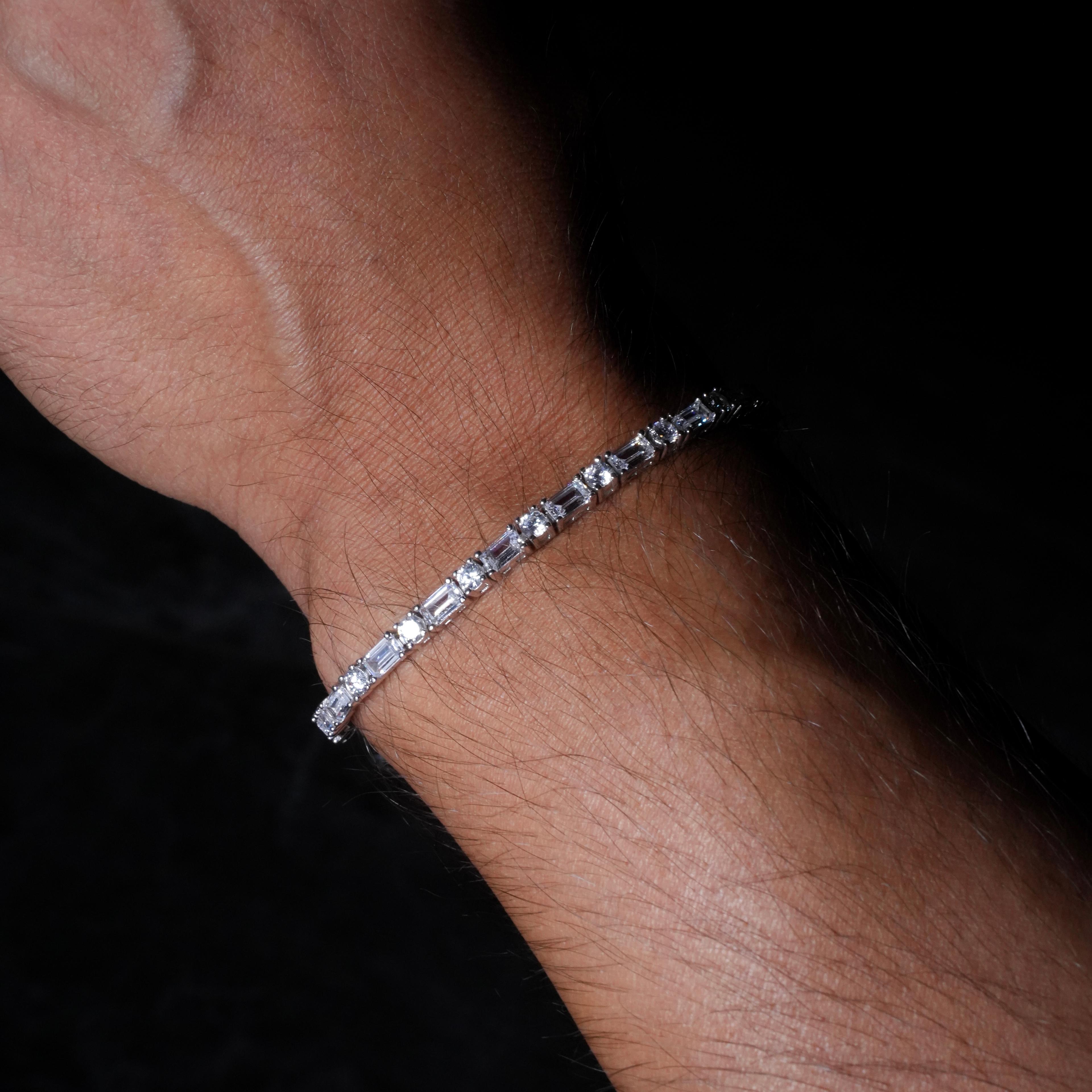 BAUGETTE CUT TENNIS BRACELET 925 