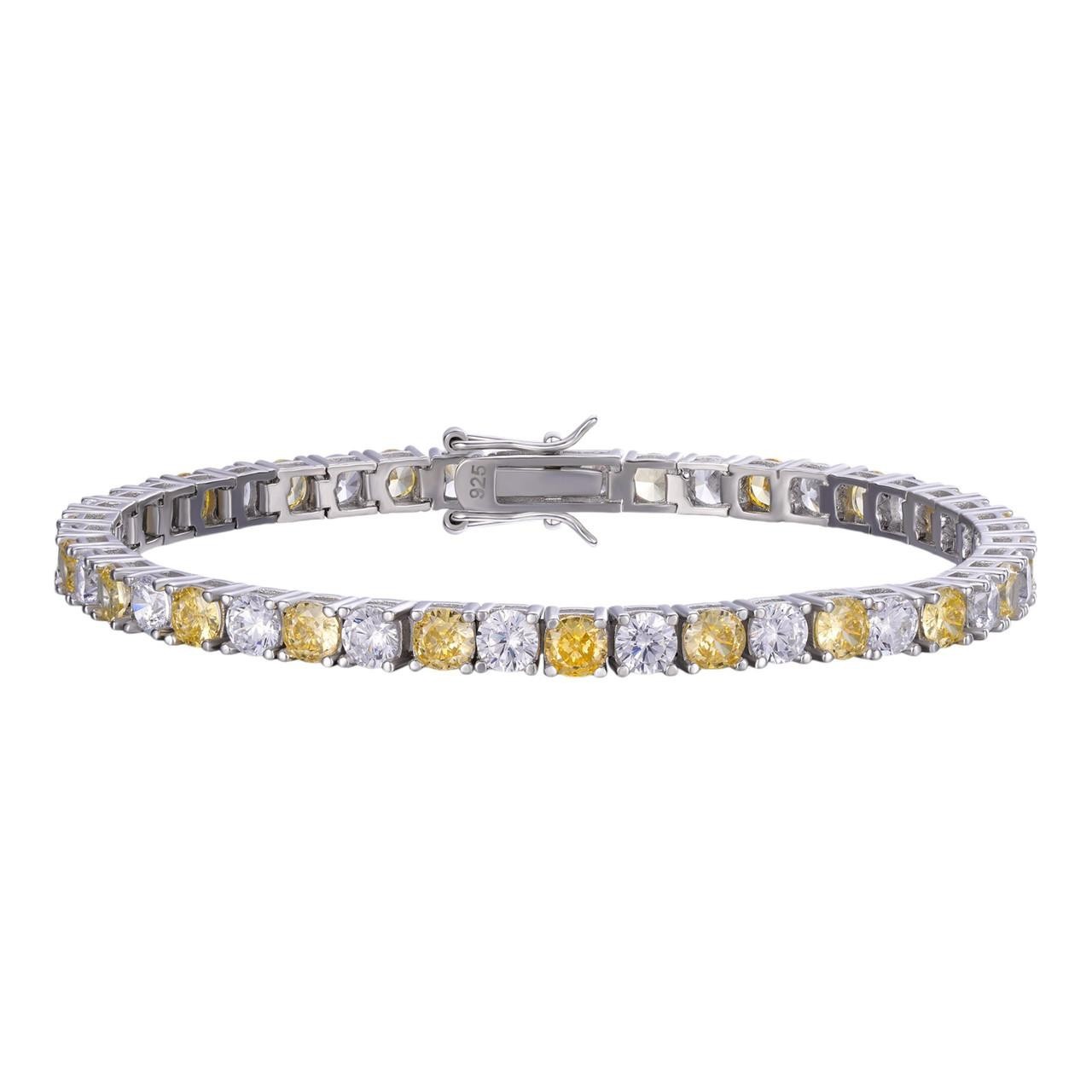 WHITE YELLOW TENNIS BRACELET 925