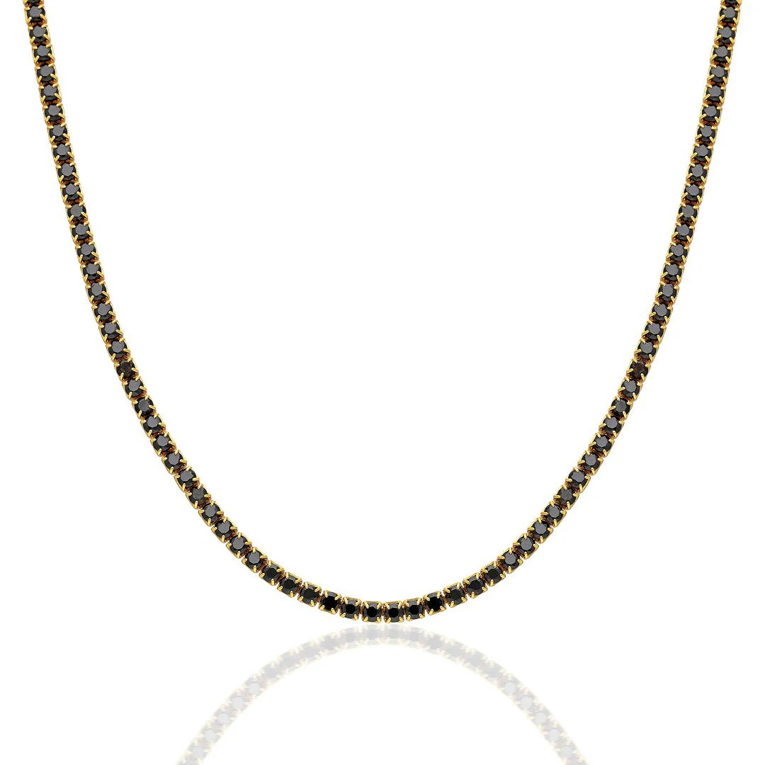 BLACK TENNIS CHAIN 925