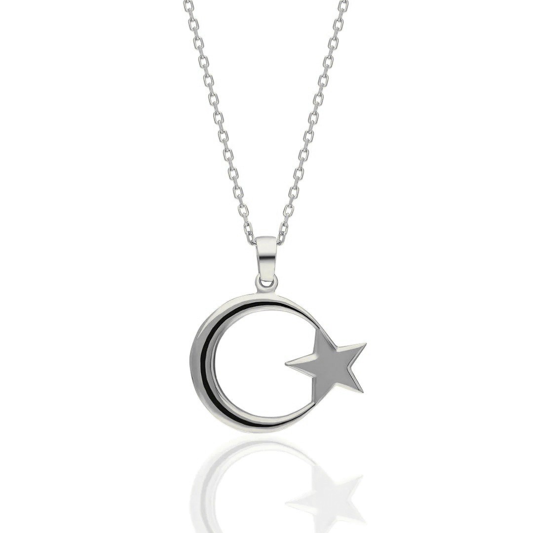 TURKISH FLAG NECKLACE 925