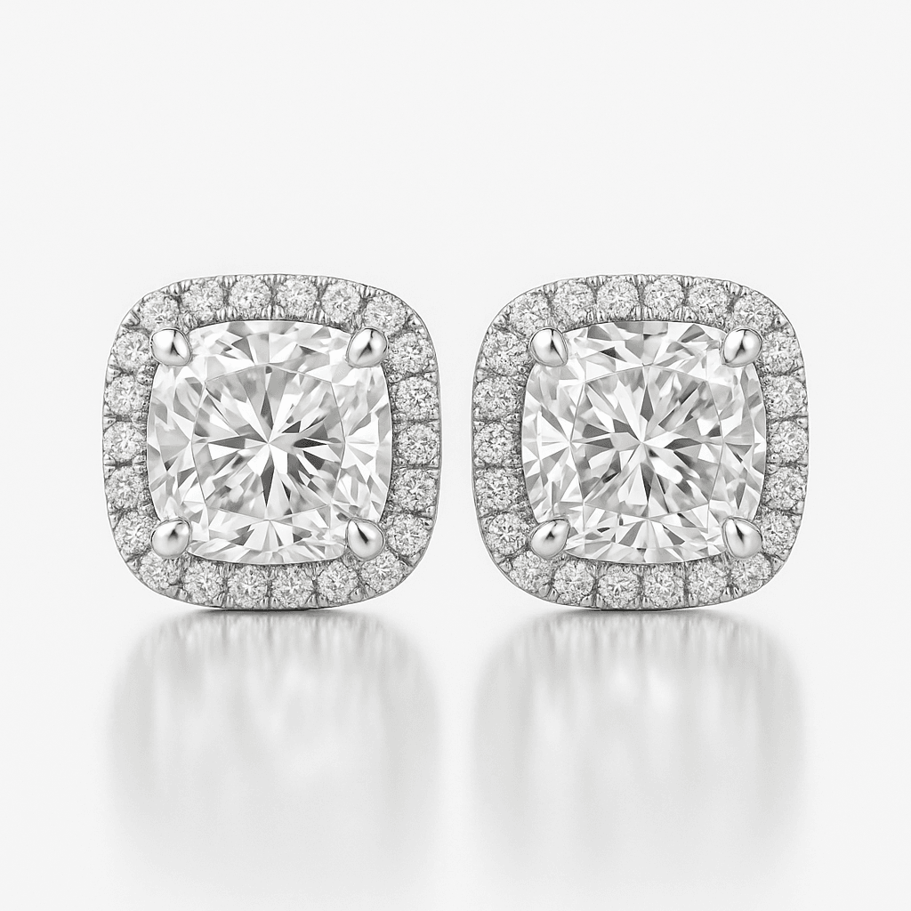 CUSHION CUT EARRINGS 925