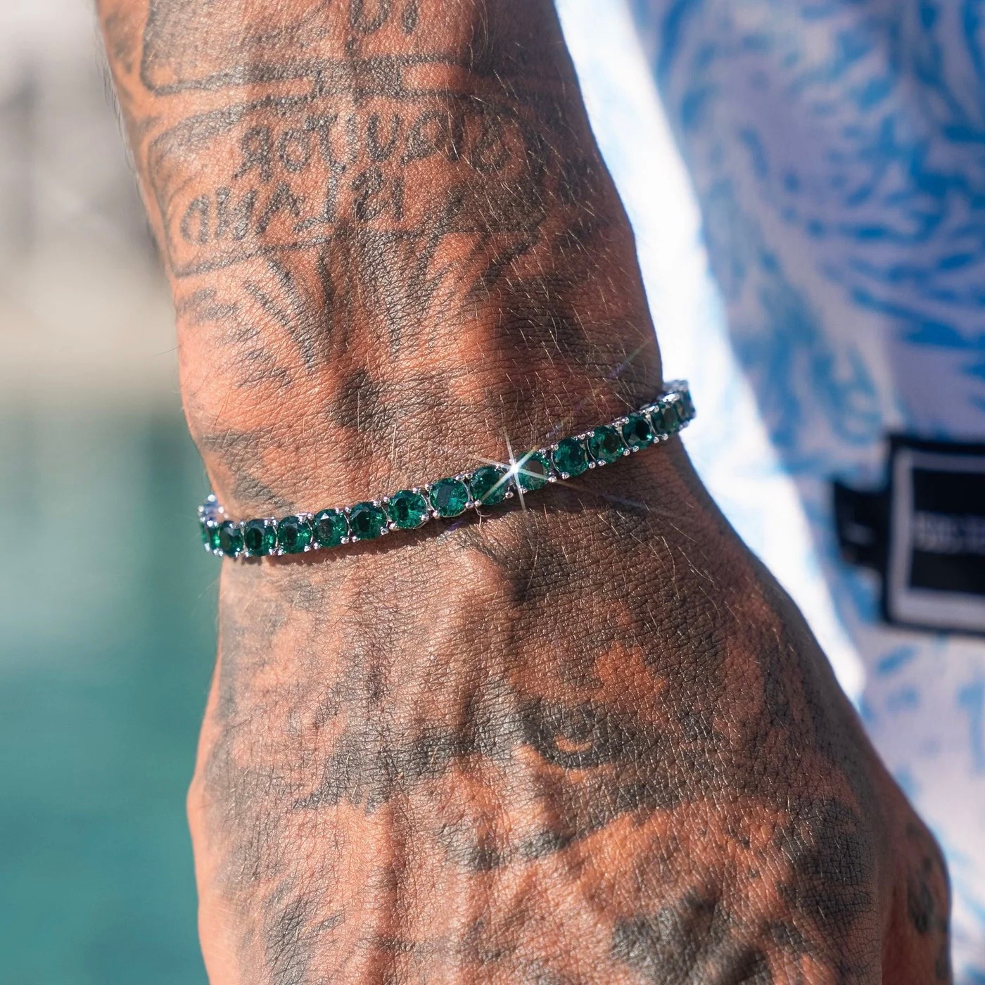 GREEN TENNIS BRACELET 925