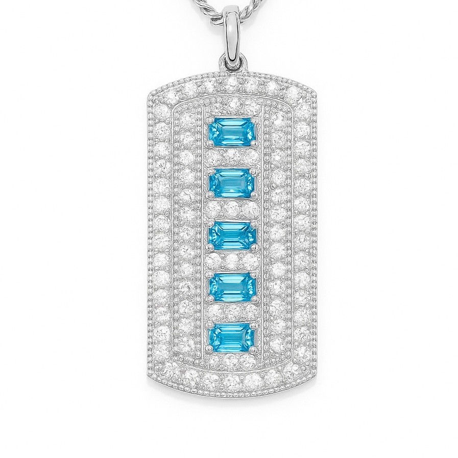 FIVE BAUGETTE NECKLACE 925