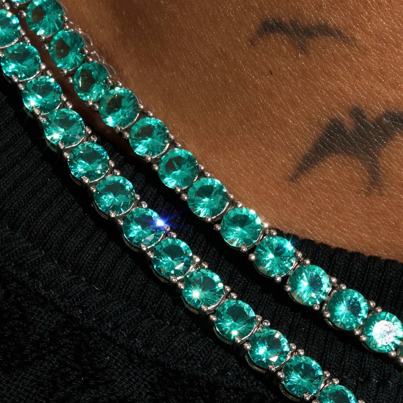 GREEN TENNIS CHAIN 925
