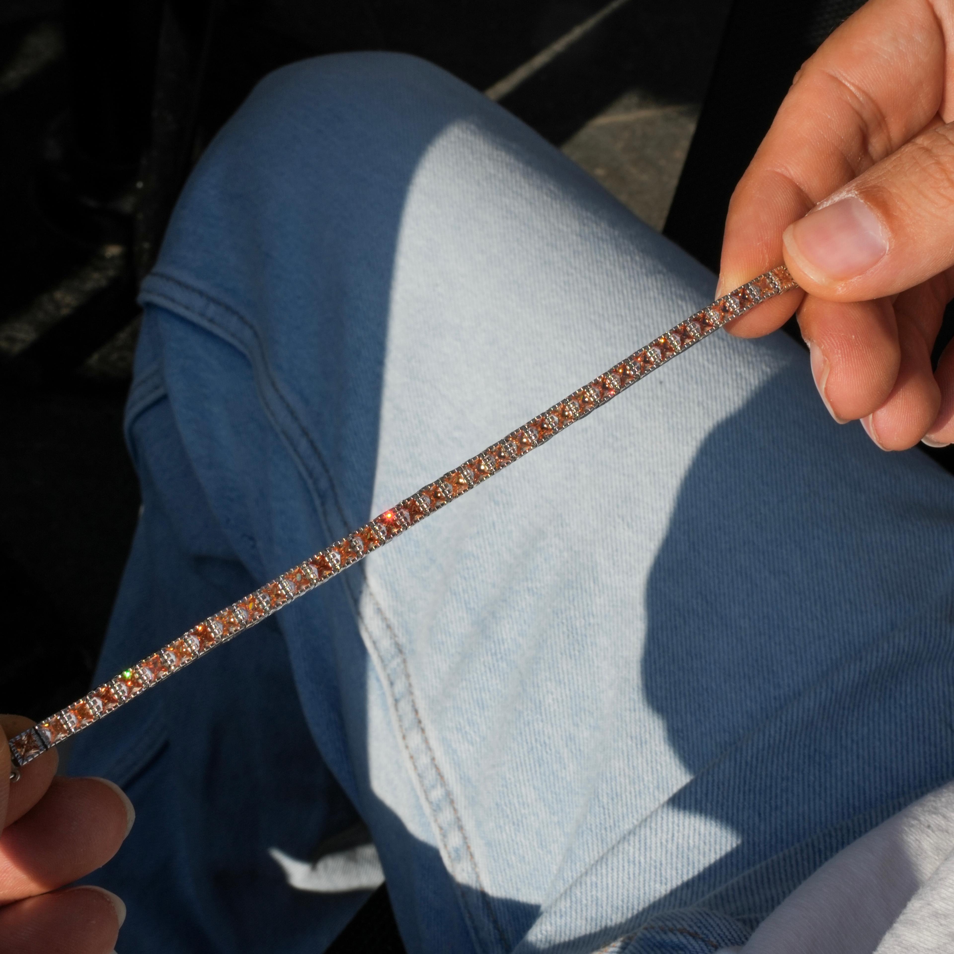 BROWN CUBE BRACELET 925