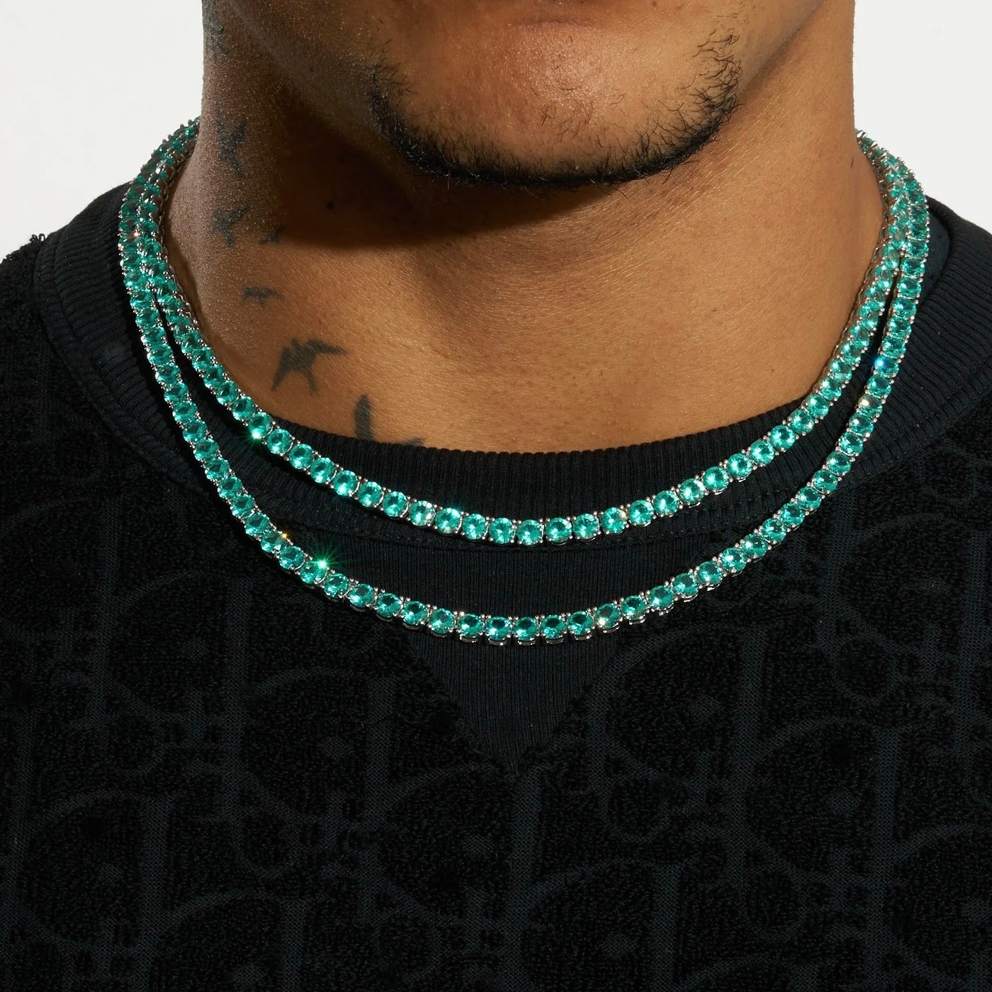 GREEN TENNIS CHAIN 925