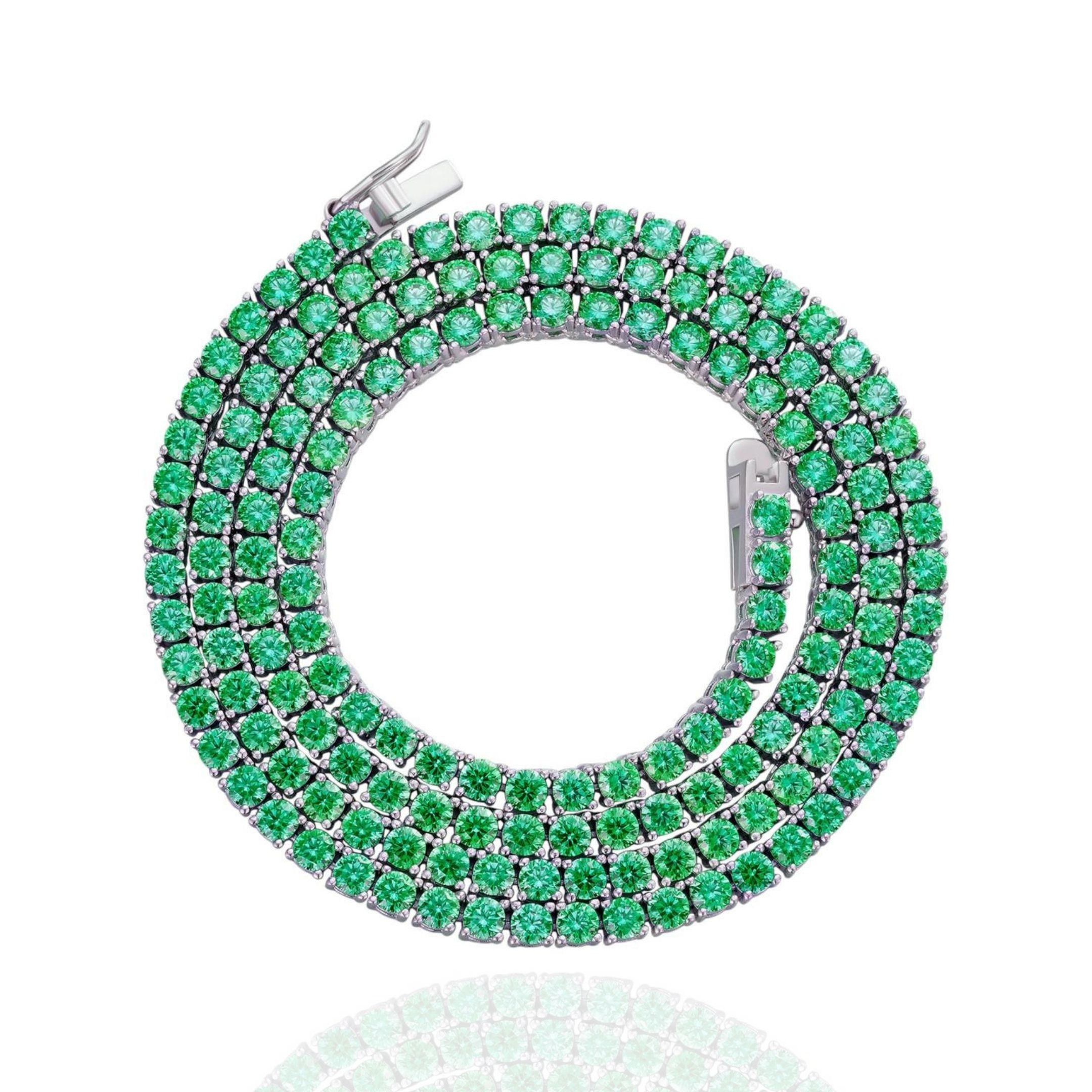 GREEN TENNIS CHAIN 925