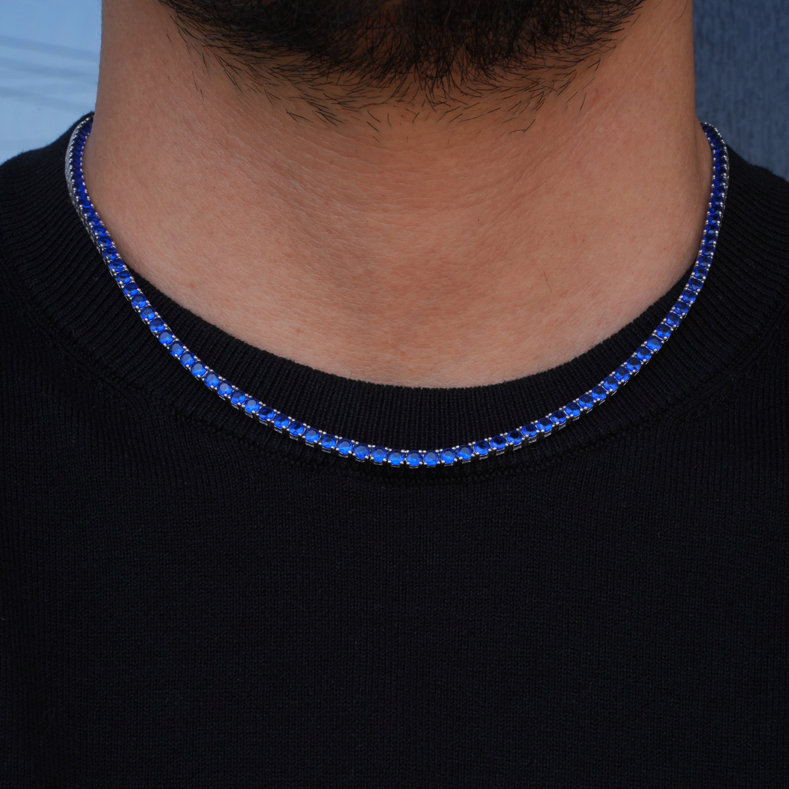 BLUE TENNIS CHAIN 925