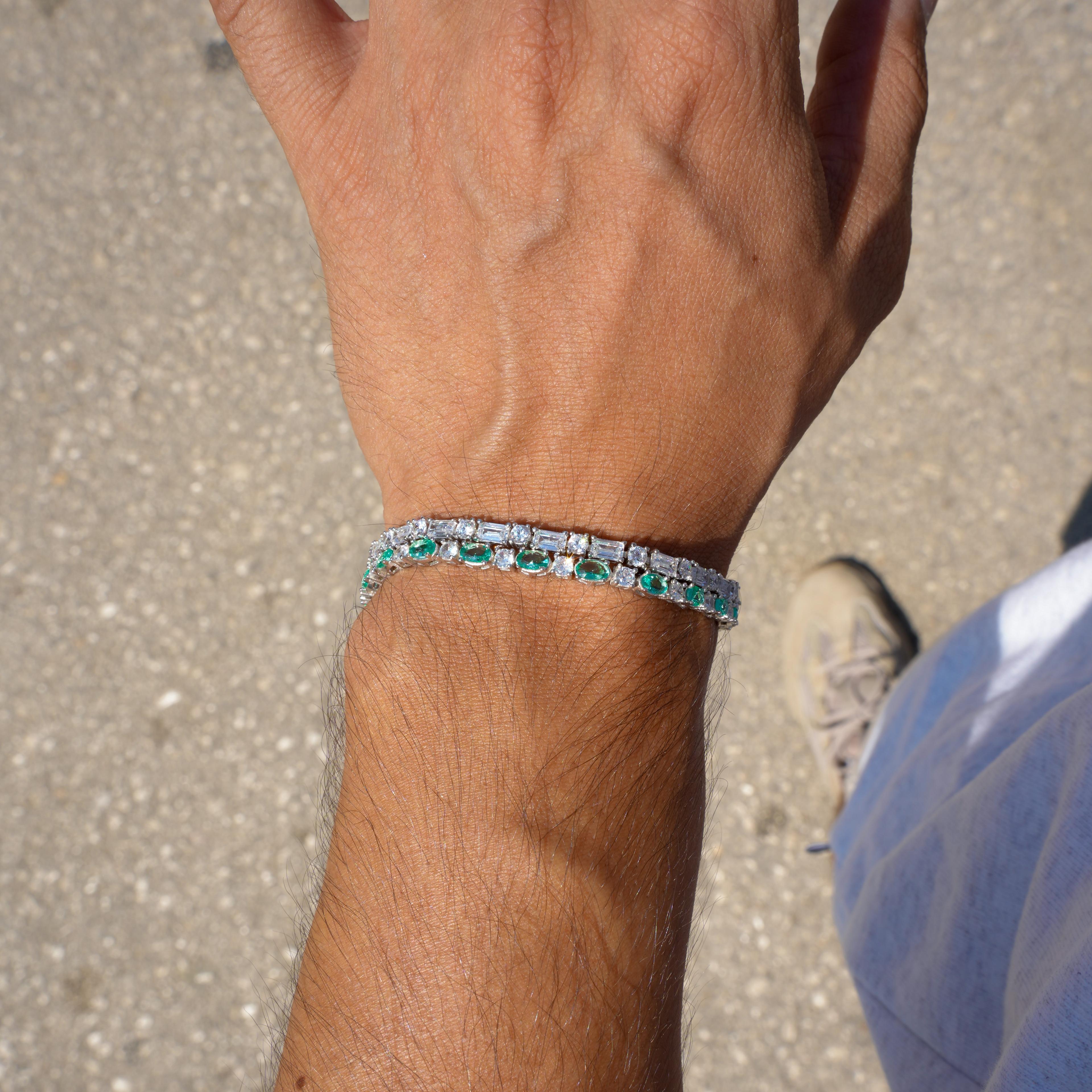 BAUGETTE CUT TENNIS BRACELET 925 