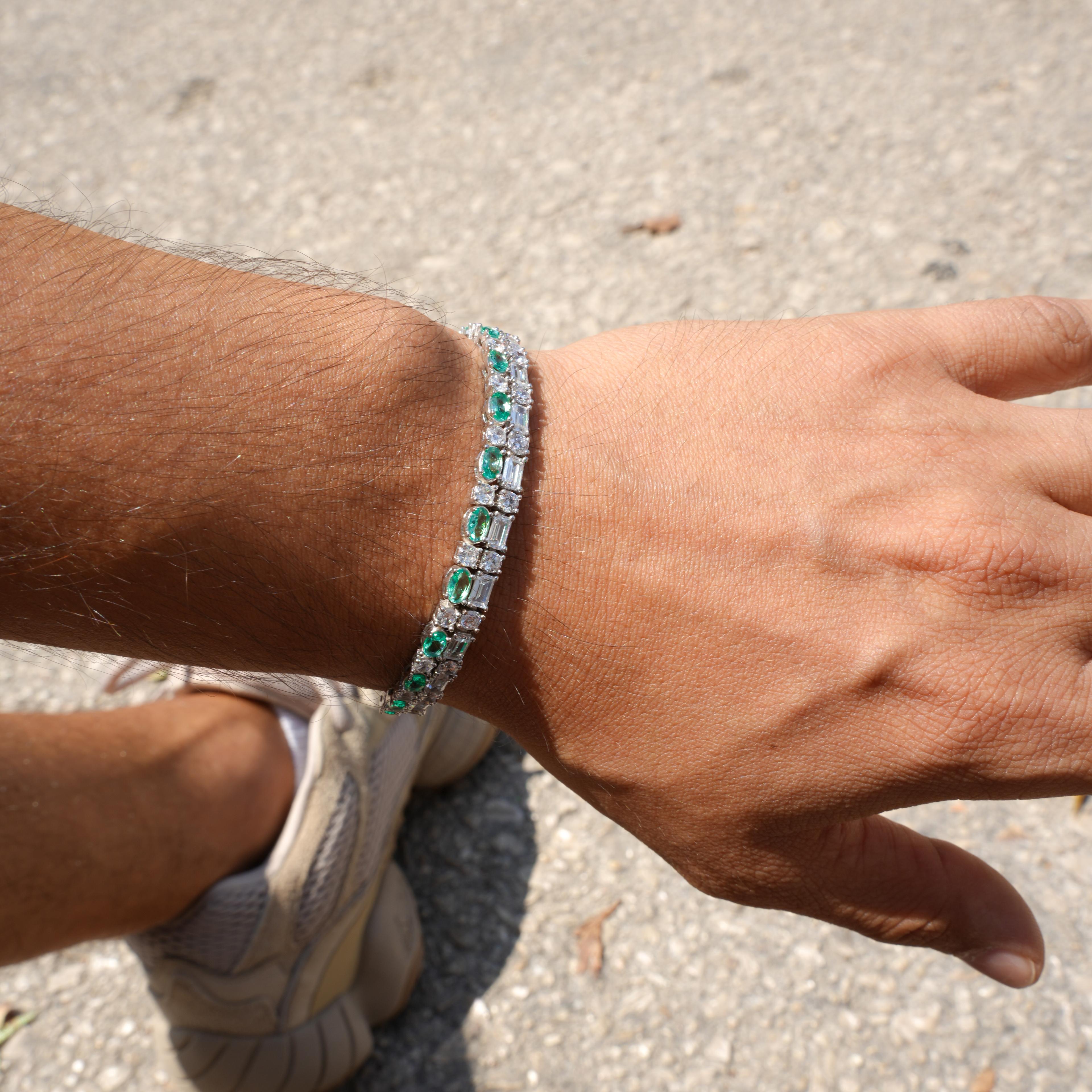 BAUGETTE CUT TENNIS BRACELET 925 