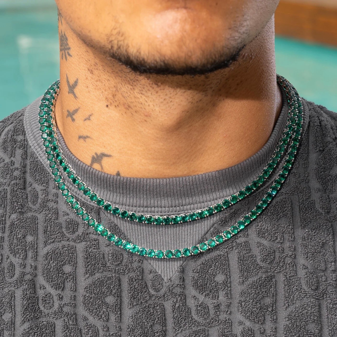 GREEN TENNIS CHAIN 925