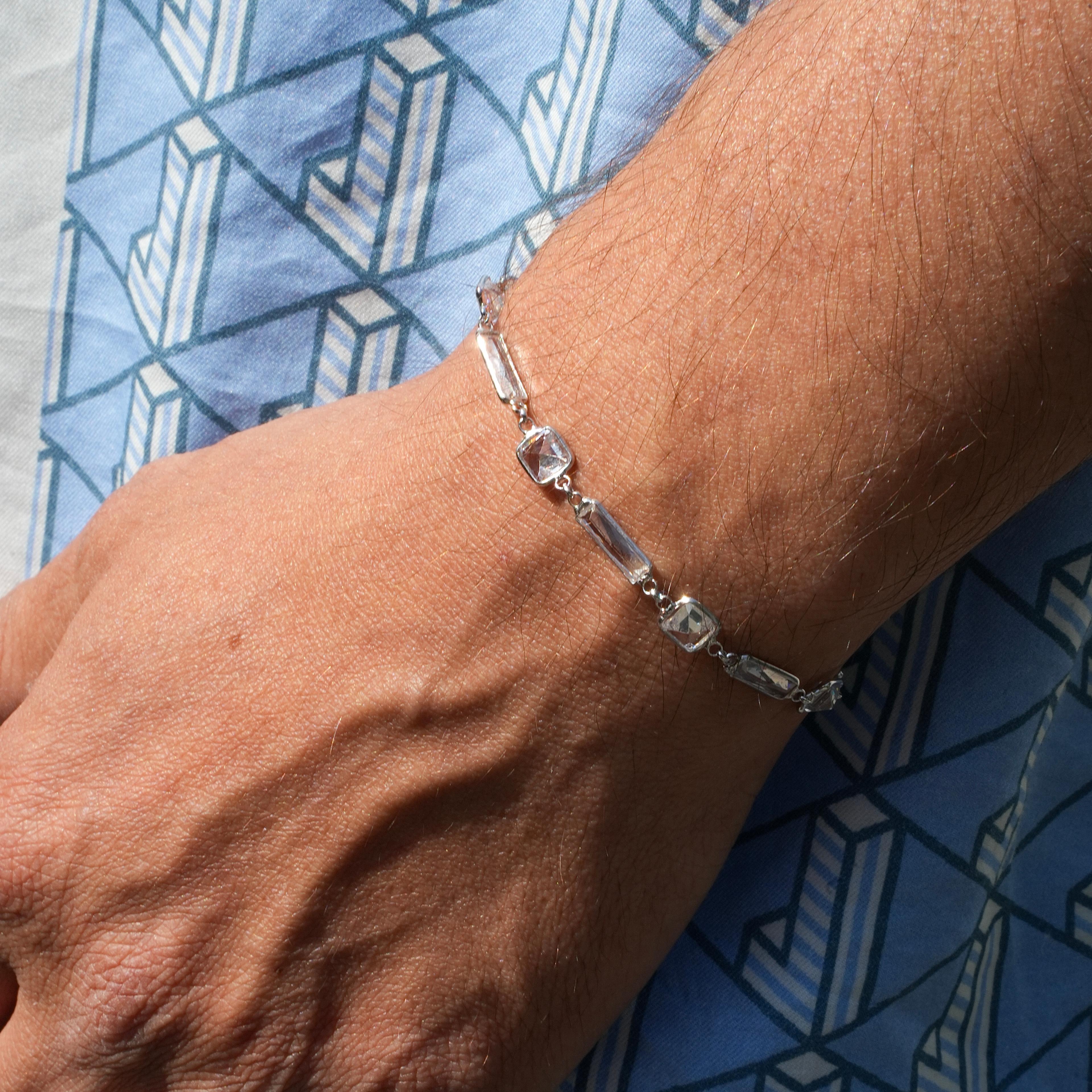 FLAT STONE BRACELET 925