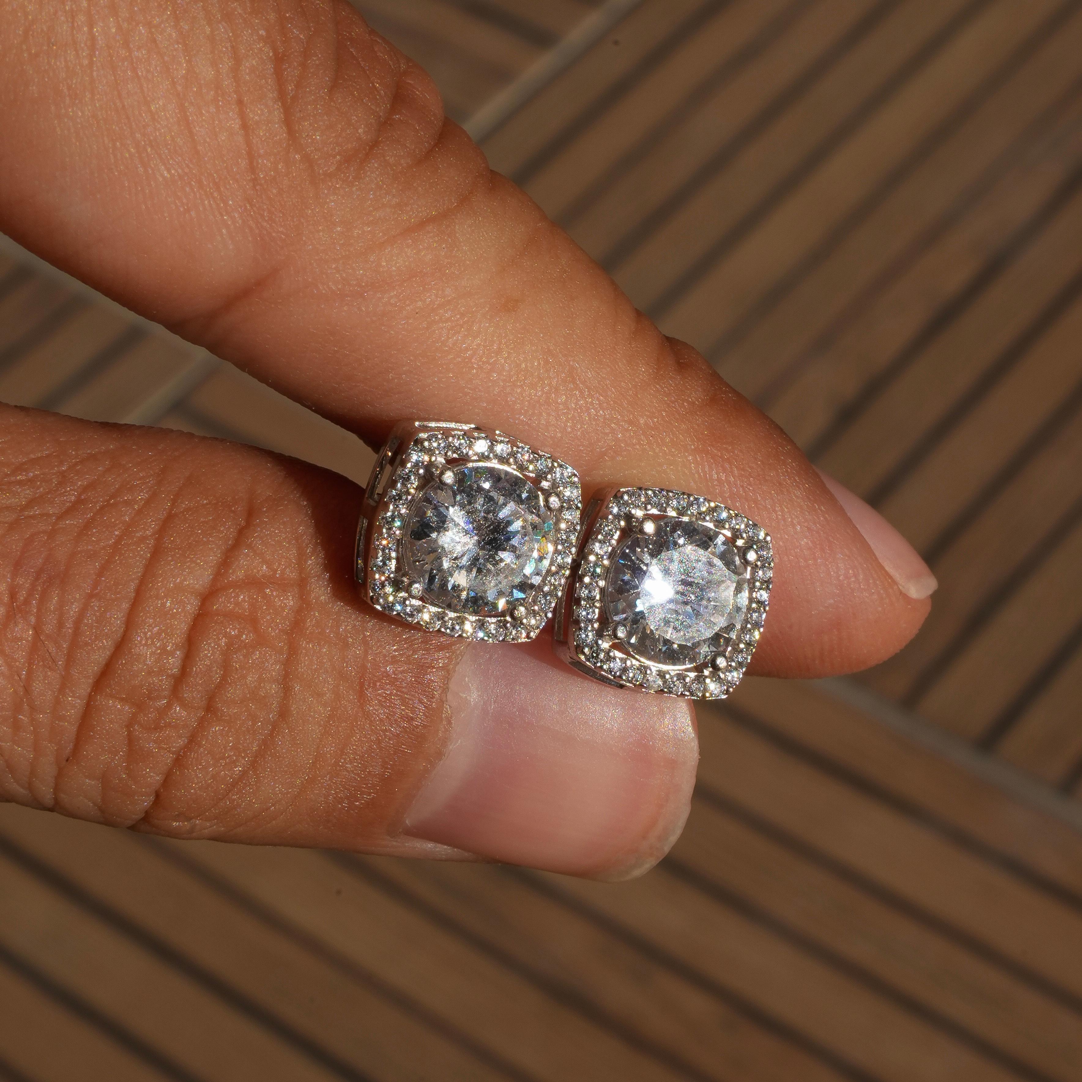 CUSHION CUT EARRINGS 925