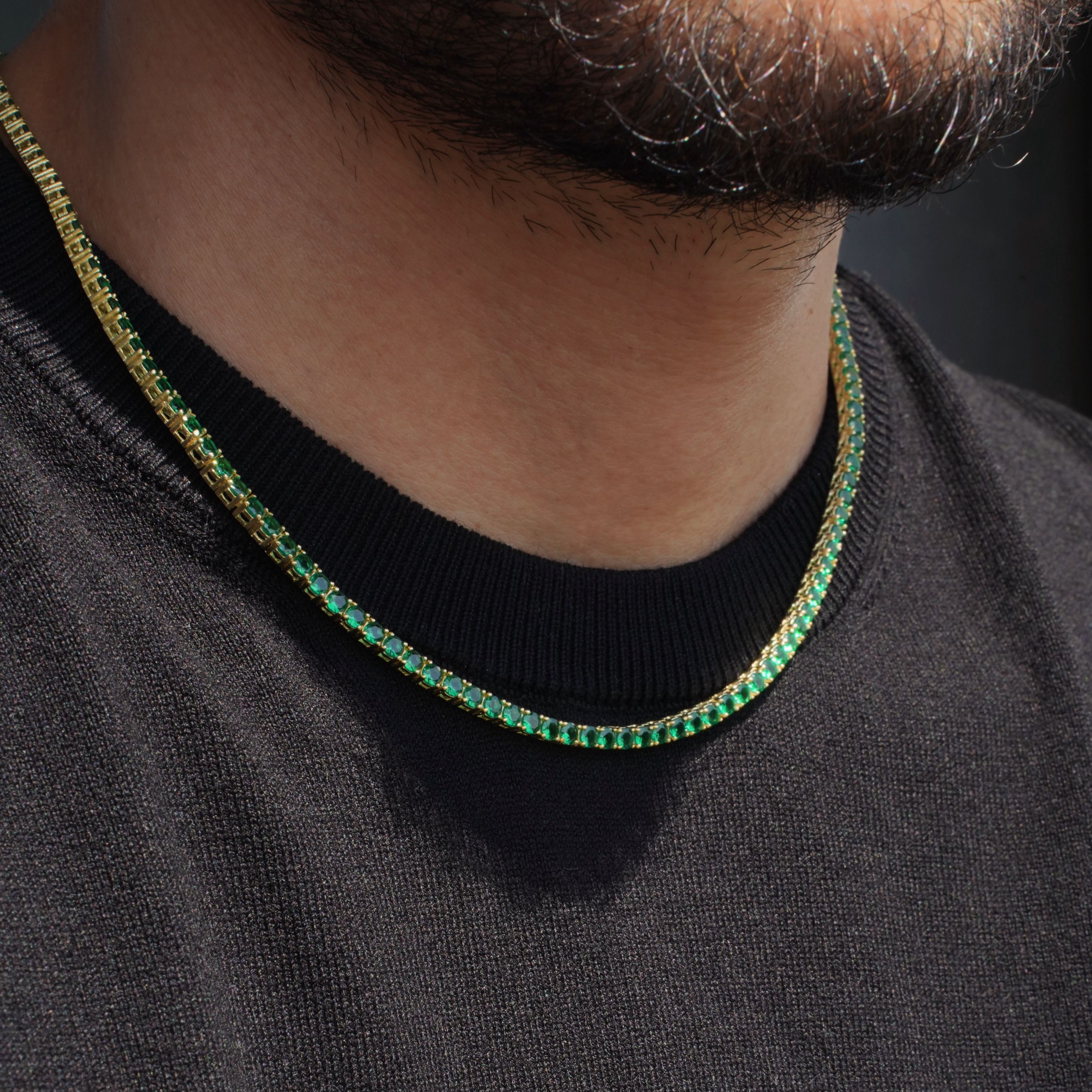 GREEN TENNIS CHAIN 925