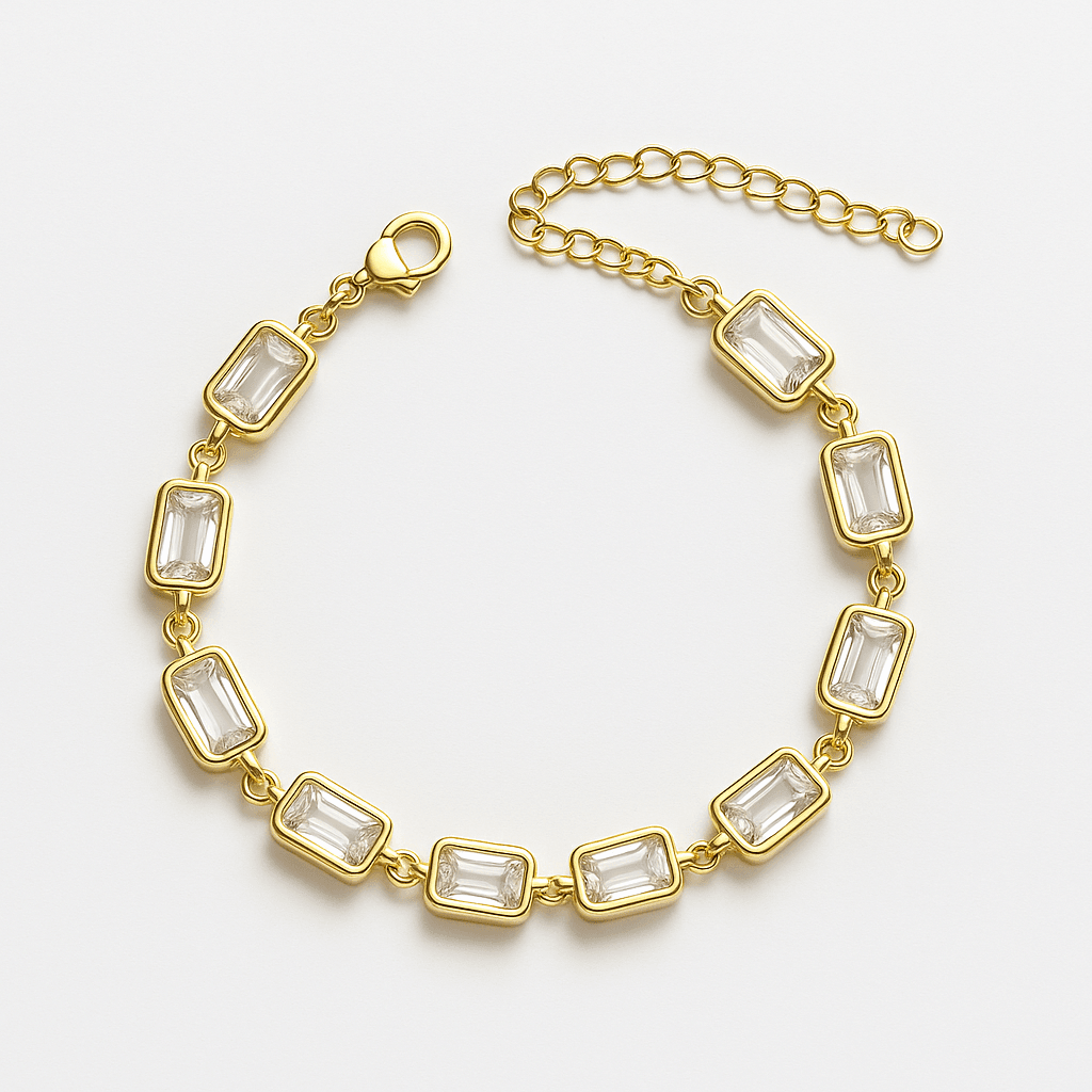 WHITE BAUGETTE BRACELET 925
