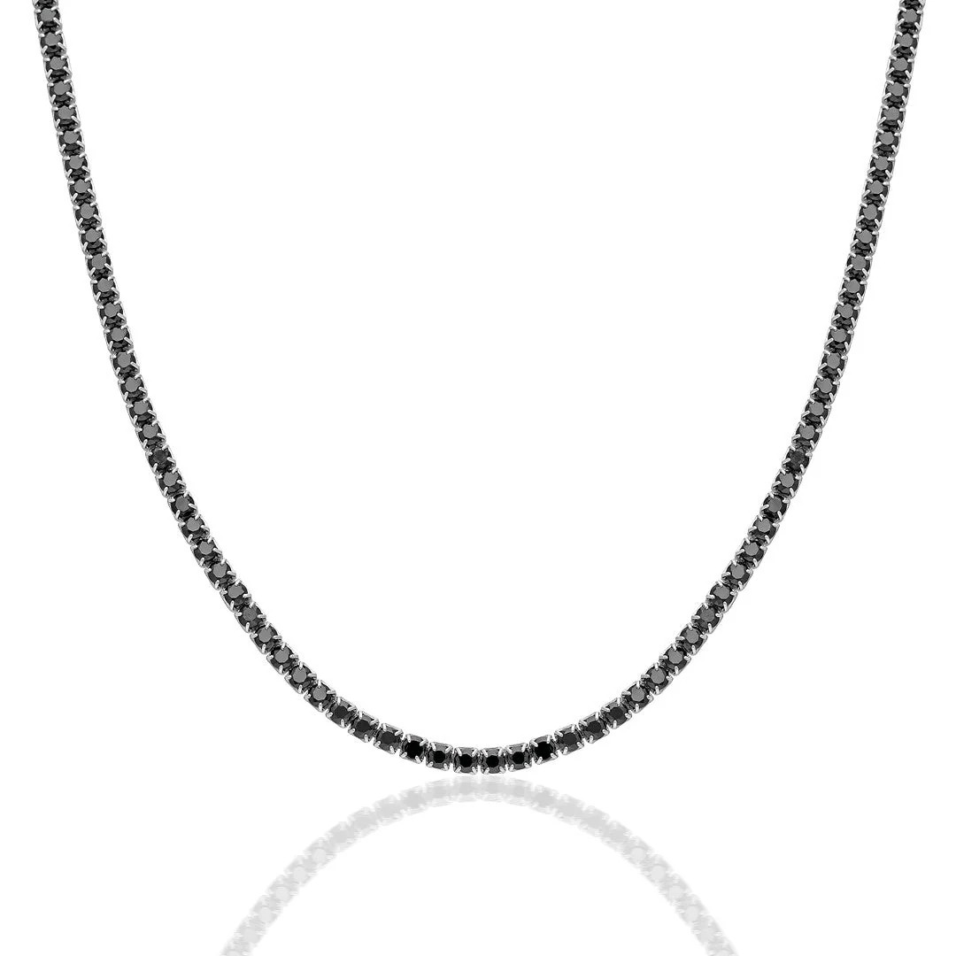 BLACK TENNIS CHAIN 925