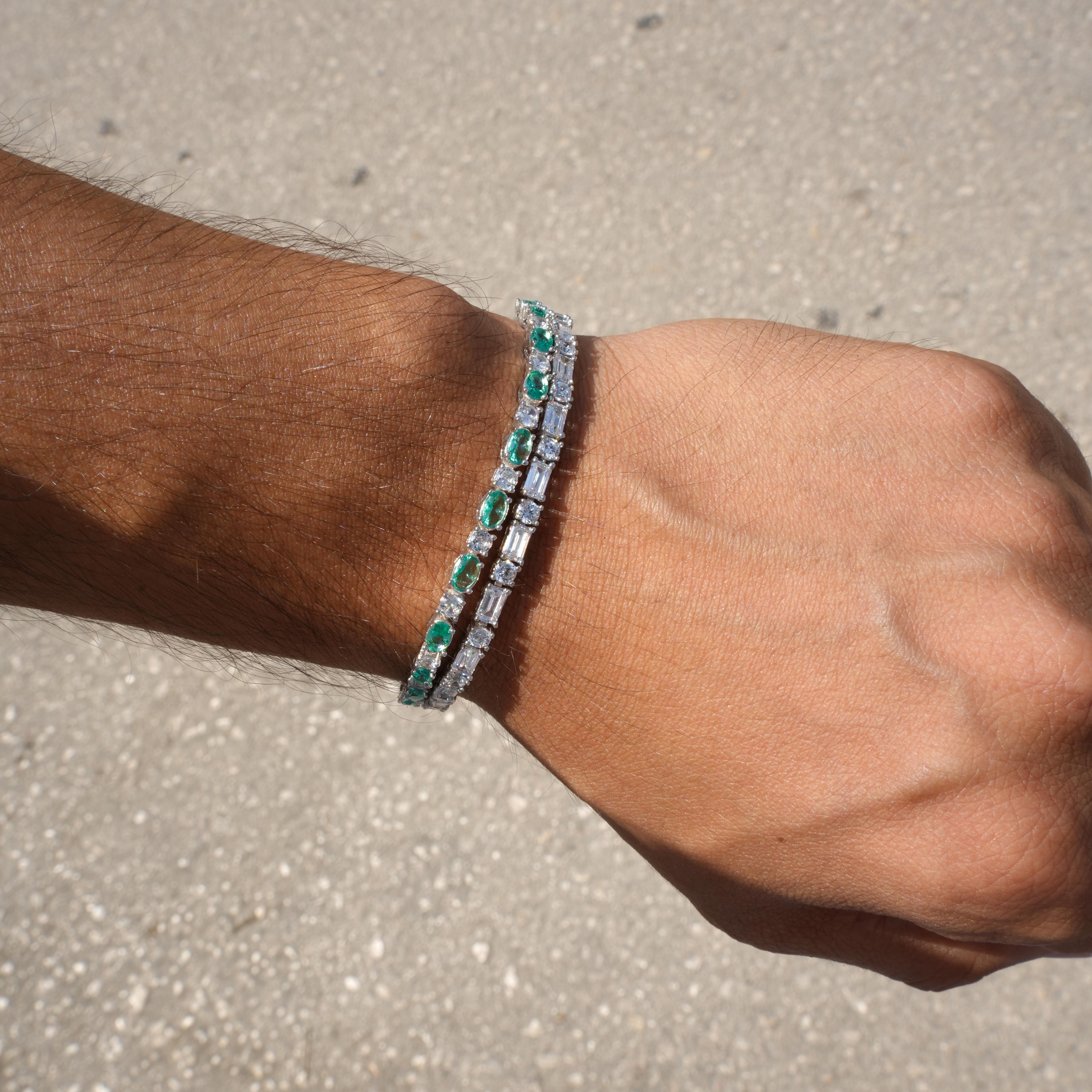 BAUGETTE CUT TENNIS BRACELET 925 
