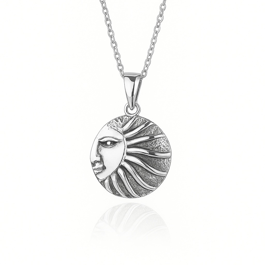 SUN MEDALLION NECKLACE 925