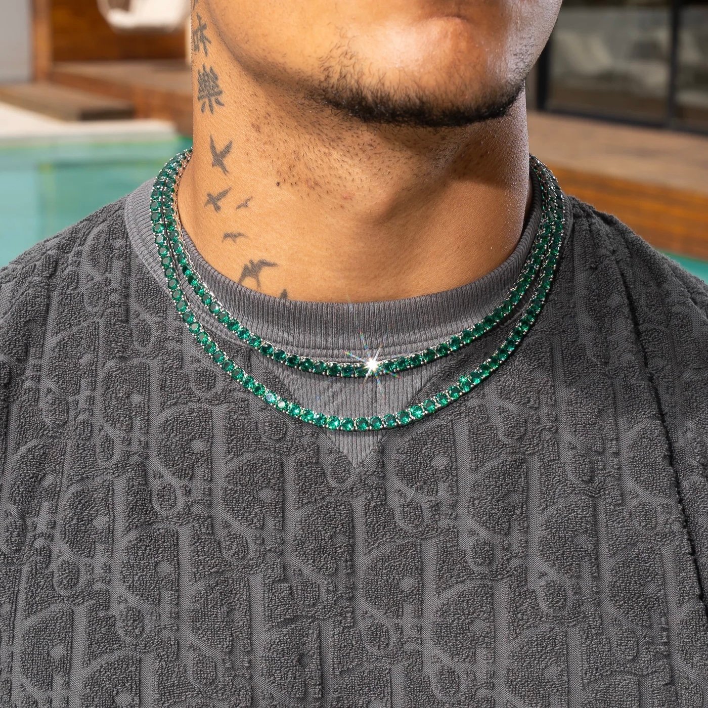 GREEN TENNIS CHAIN 925