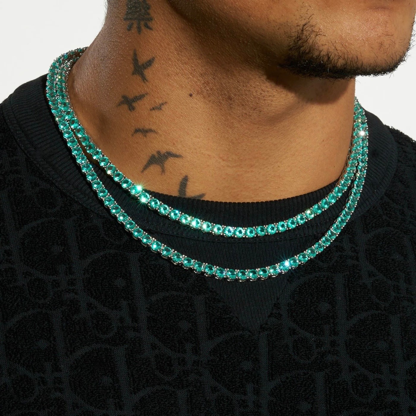 GREEN TENNIS CHAIN 925