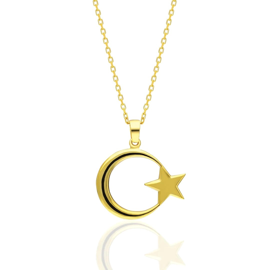 TURKISH FLAG NECKLACE 925