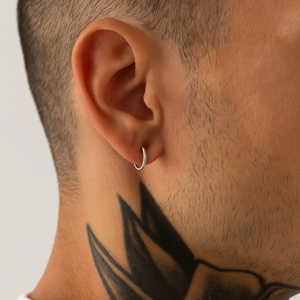 SLIM CIRCLE EARRINGS 925