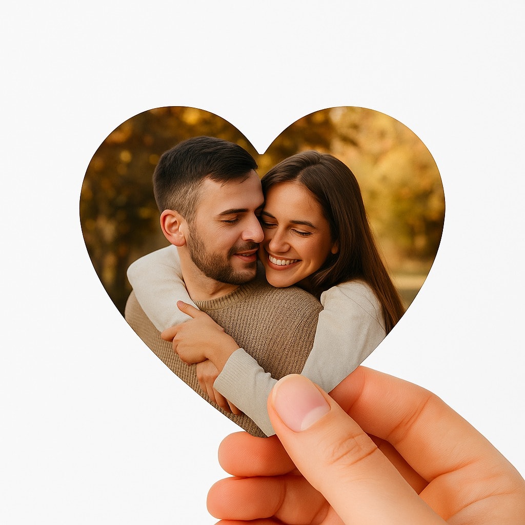 Kişiye Özel Kalp Şeklinde Fotoğraf Magnet-2 Adet (12x14 cm)