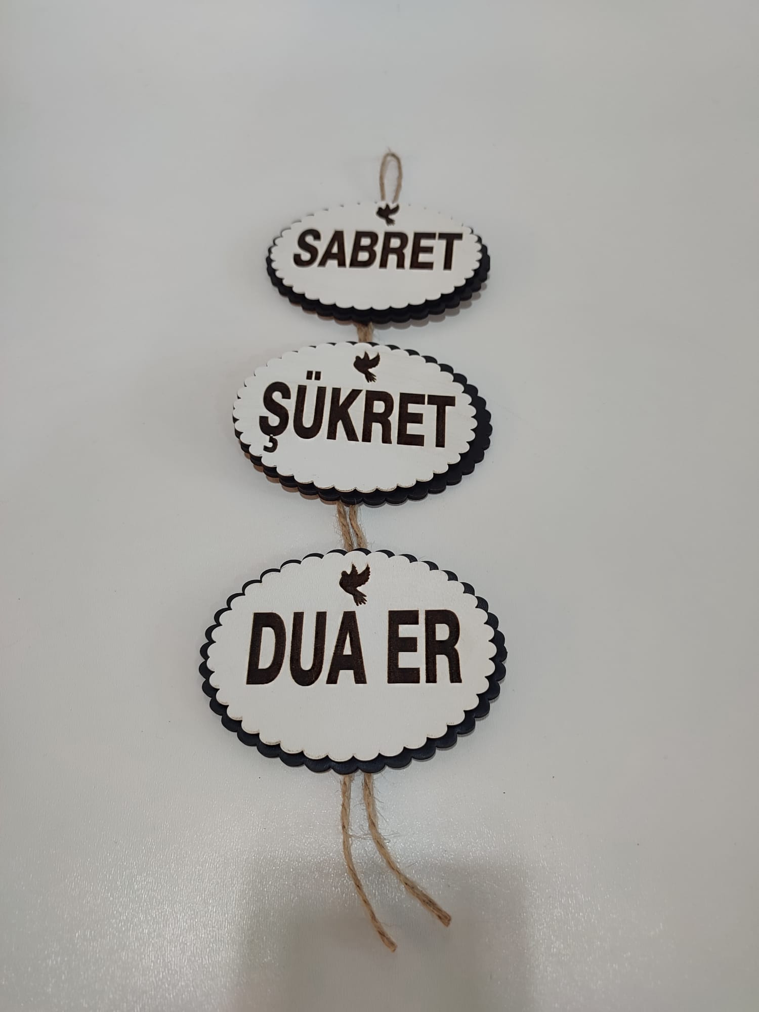 Sabret Şükret Dua Et Ahşap Duvar Süsü
