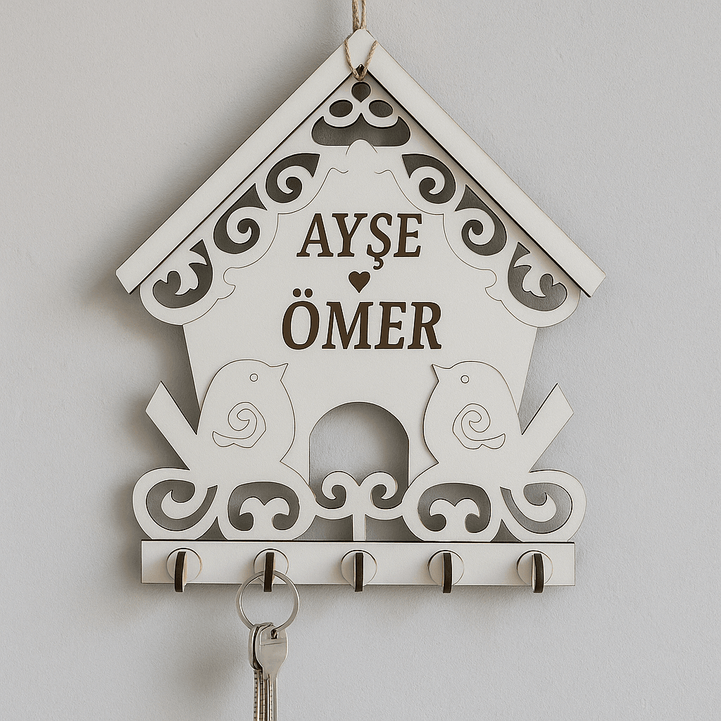 Kişiye Özel Ahşap Anahtarlık Askısı