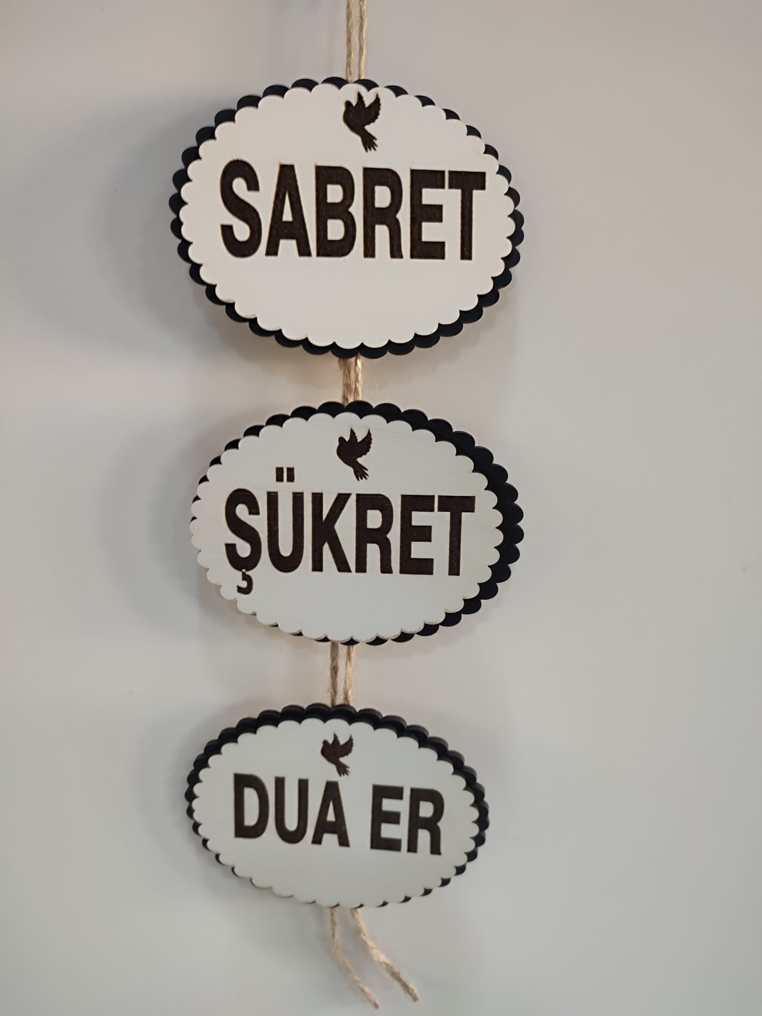 Sabret Şükret Dua Et Ahşap Duvar Süsü