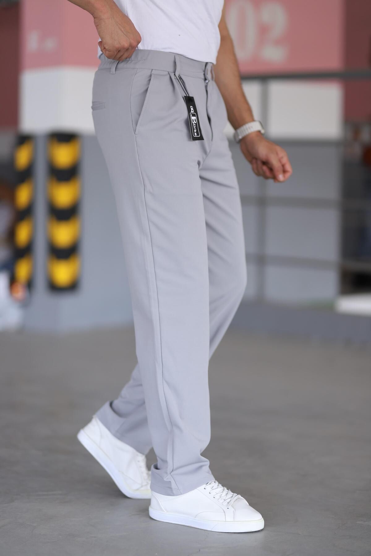 Çift Pileli Beli Lastikli Kaliteli Rahat Kesim Örme Baggy Pantolon