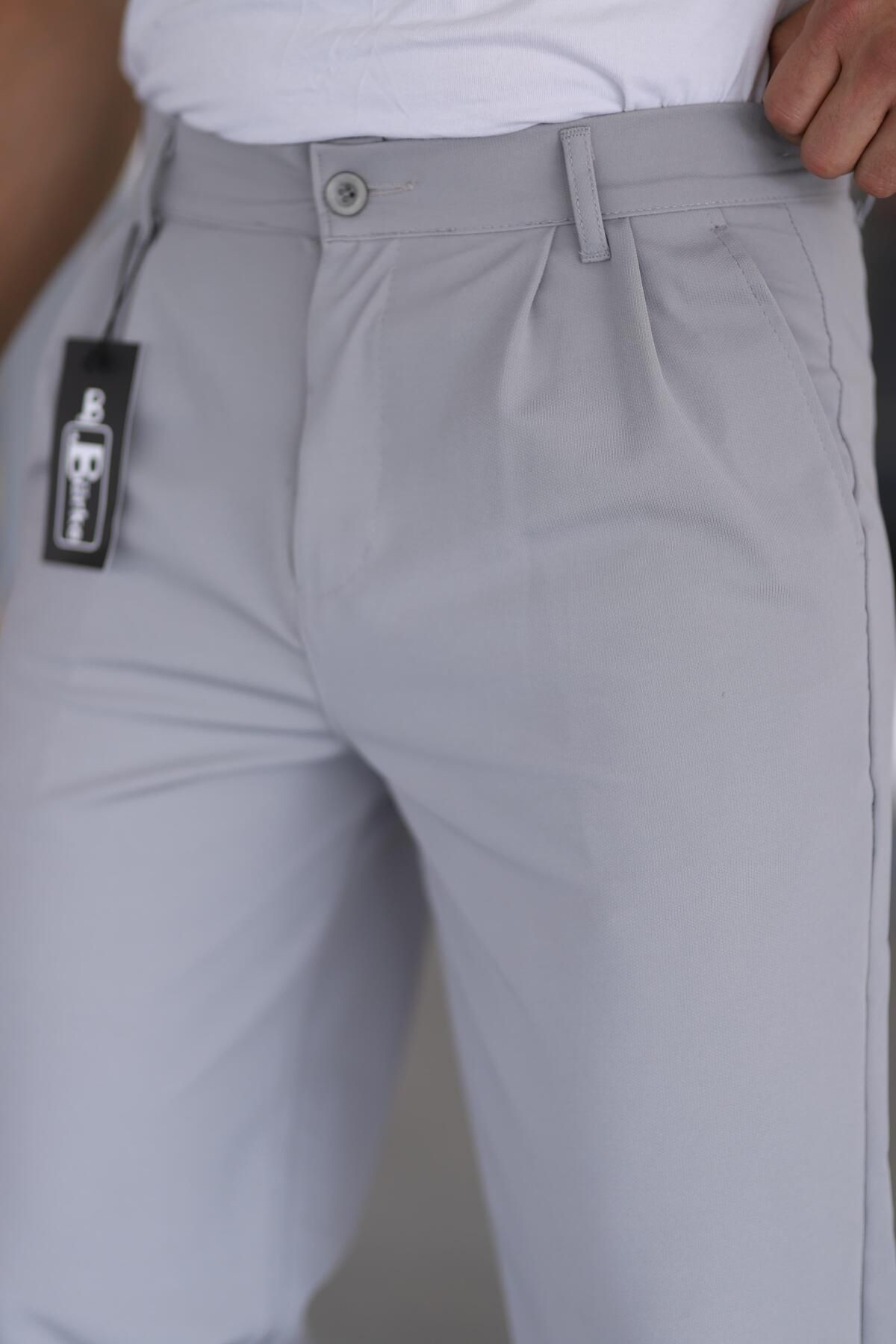 Çift Pileli Beli Lastikli Kaliteli Rahat Kesim Örme Baggy Pantolon