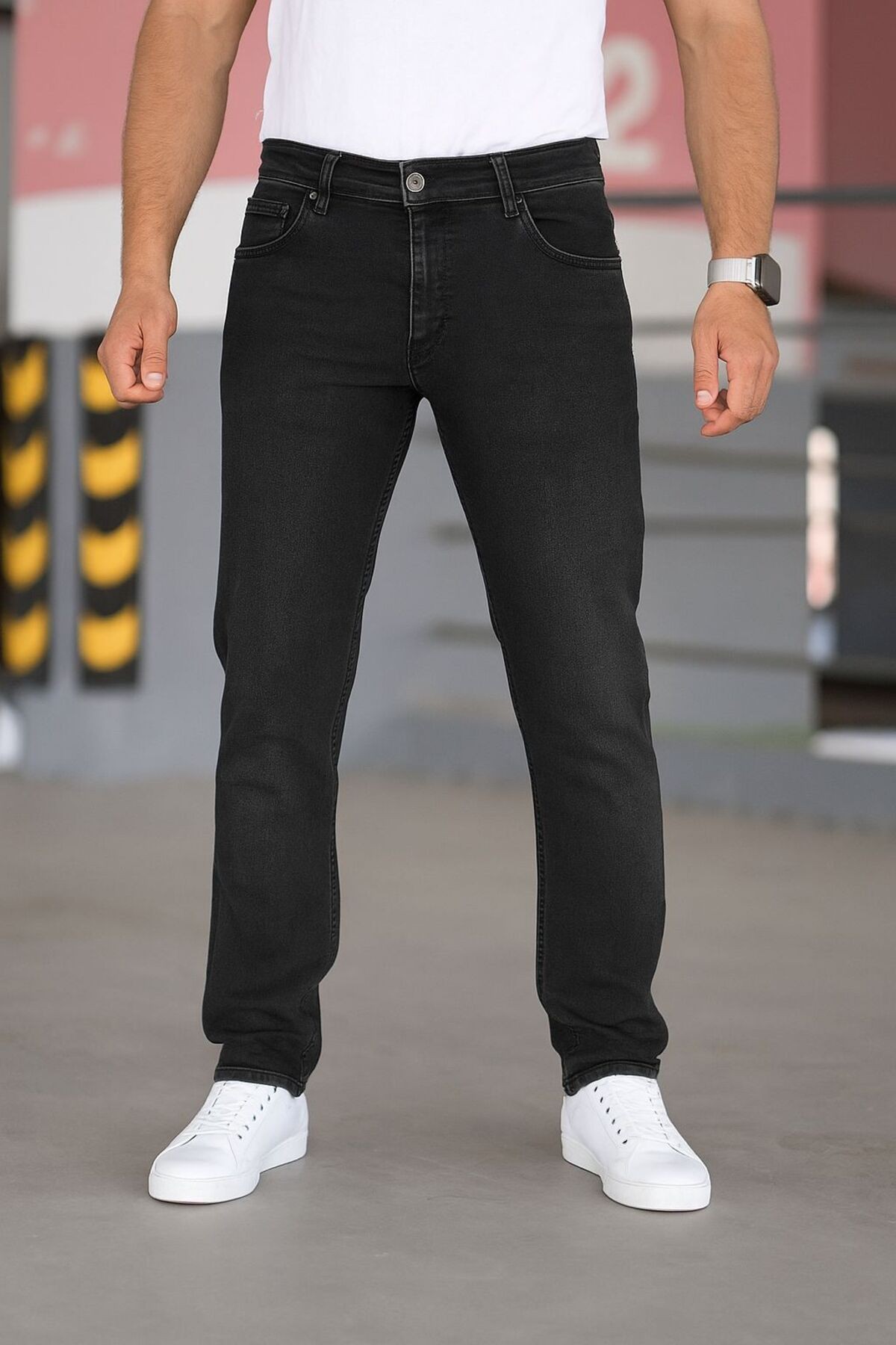 Erkek Regular Fit Rahat Kesim Esnek Likralı Denim Jeans Kot Pantolon - antrasi̇t