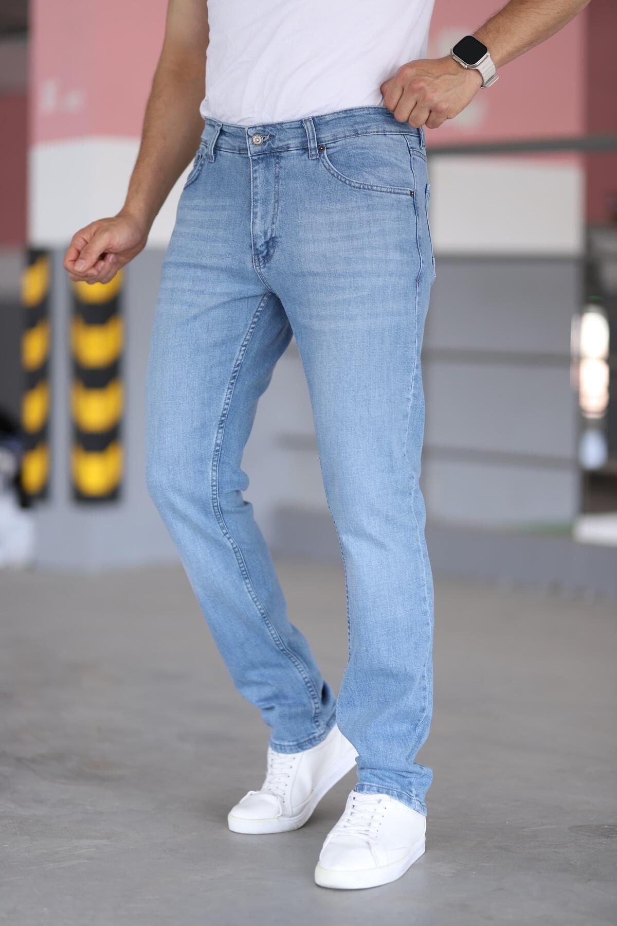 Erkek Regular Fit Rahat Kesim Esnek Likralı Denim Jeans Kot Pantolon