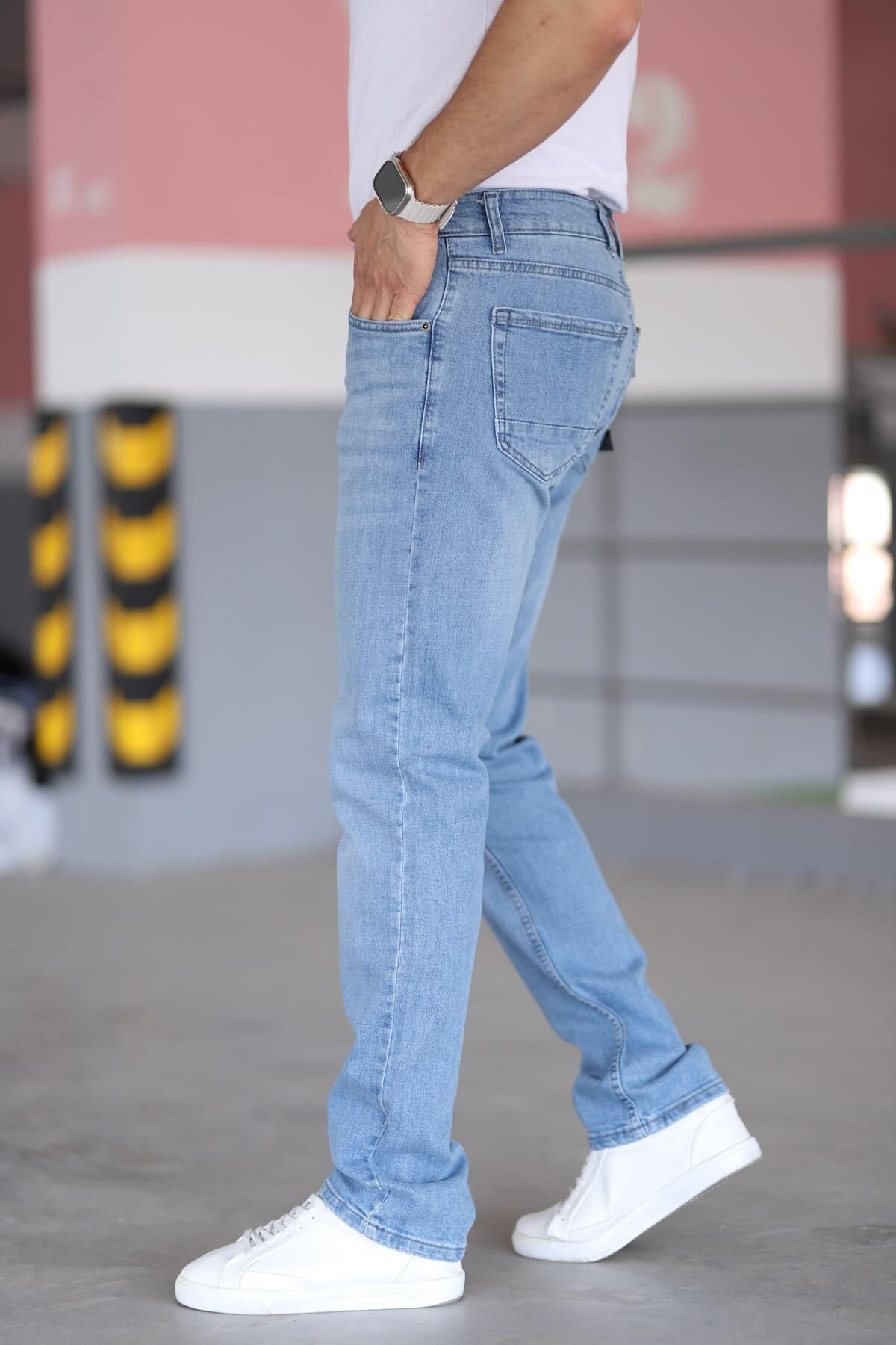 Erkek Regular Fit Rahat Kesim Esnek Likralı Denim Jeans Kot Pantolon