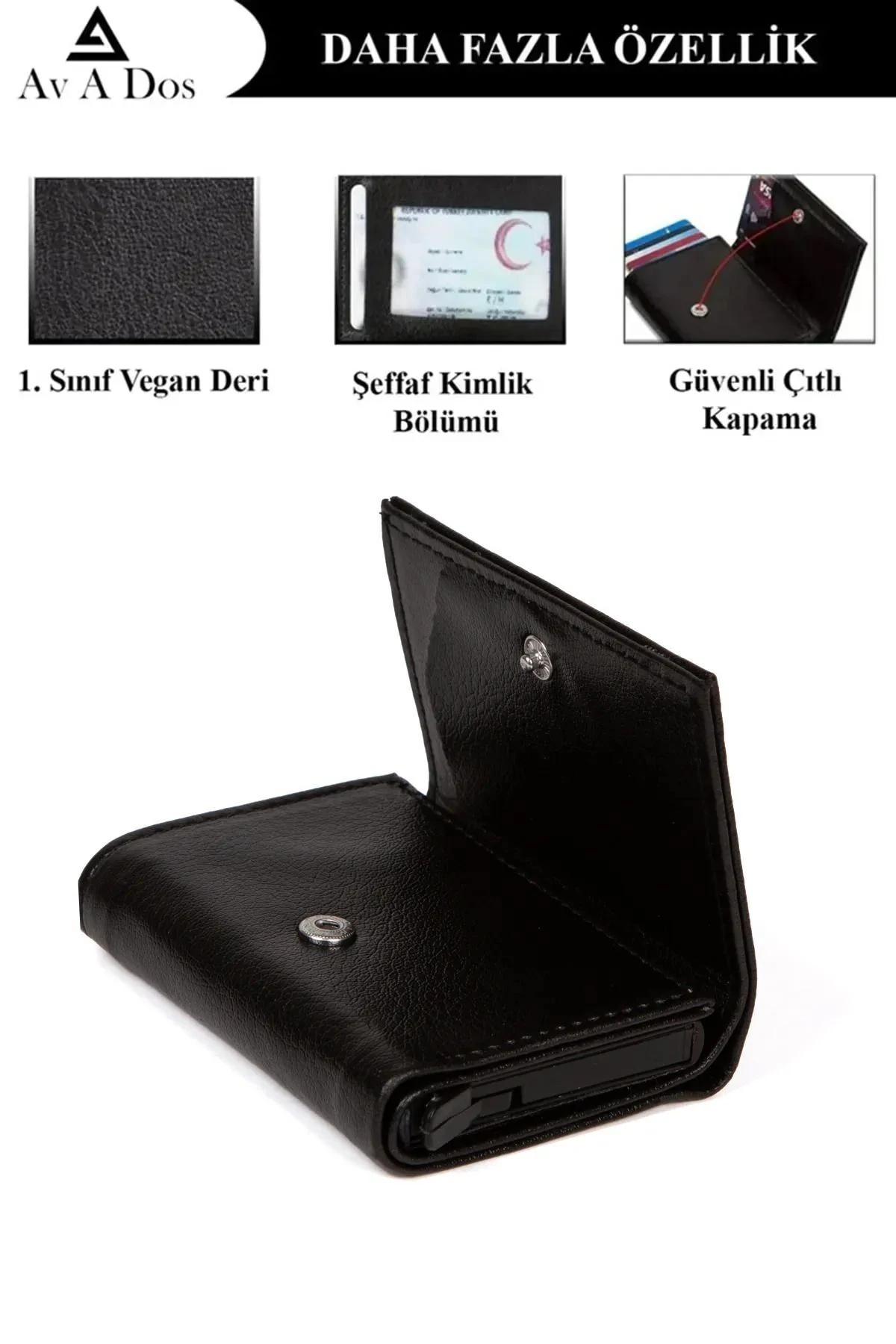 Otomatik Mekanizmalı Çok Gözlü Akıllı Kredi Kartlık Kartvizitlik Unisex Cüzdan Deri Cüzdan