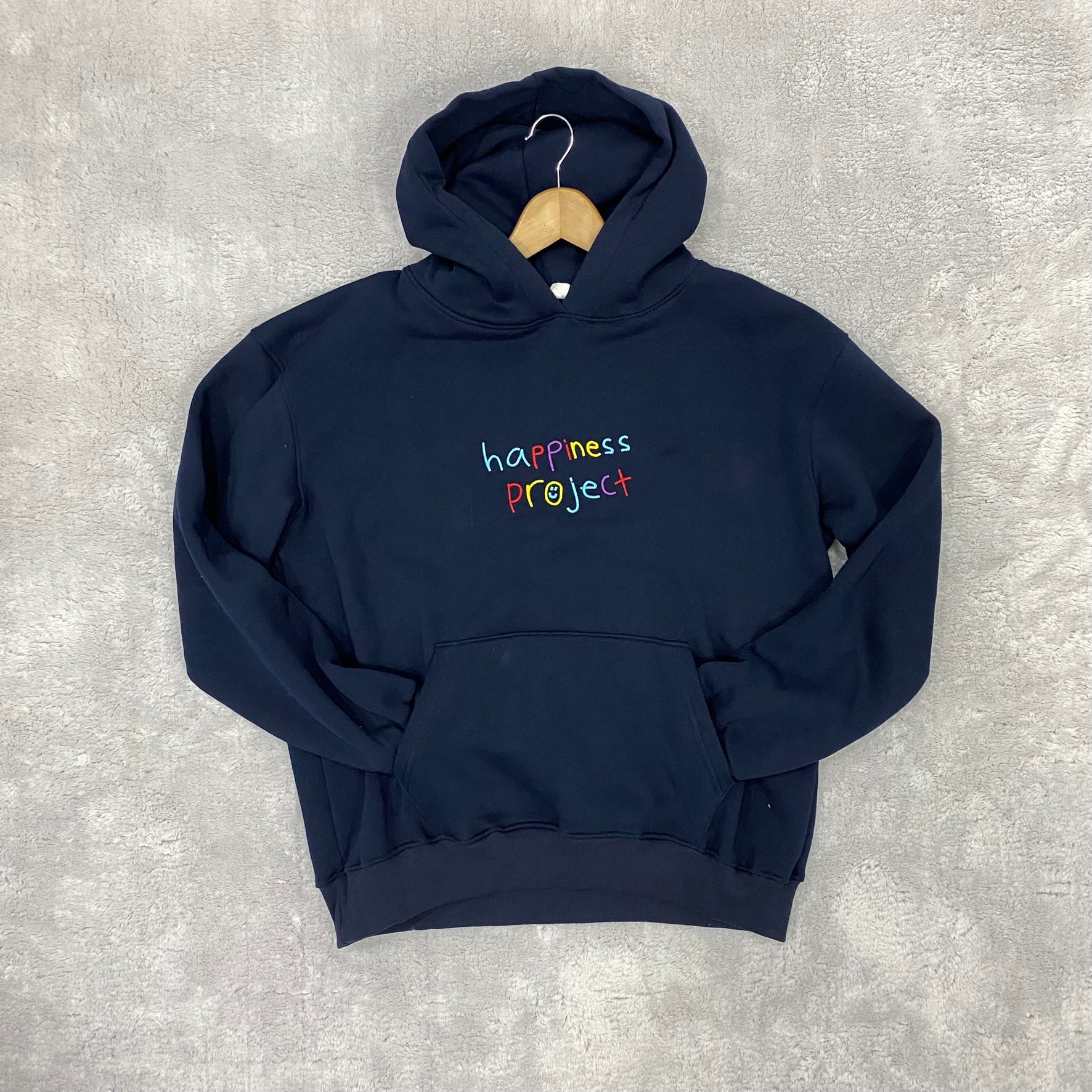 Lacivert Happines Nakışlı Sweat