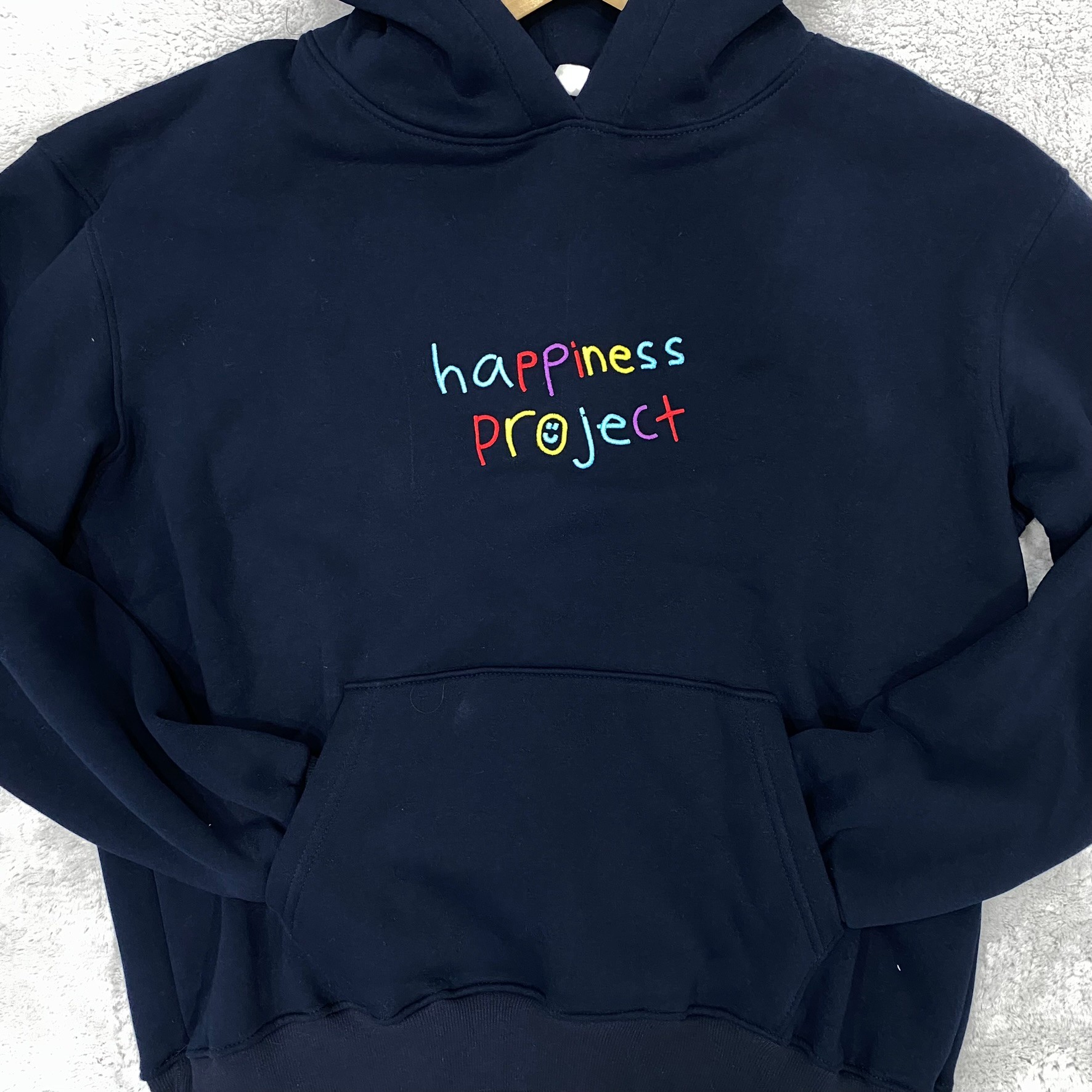 Lacivert Happines Nakışlı Sweat