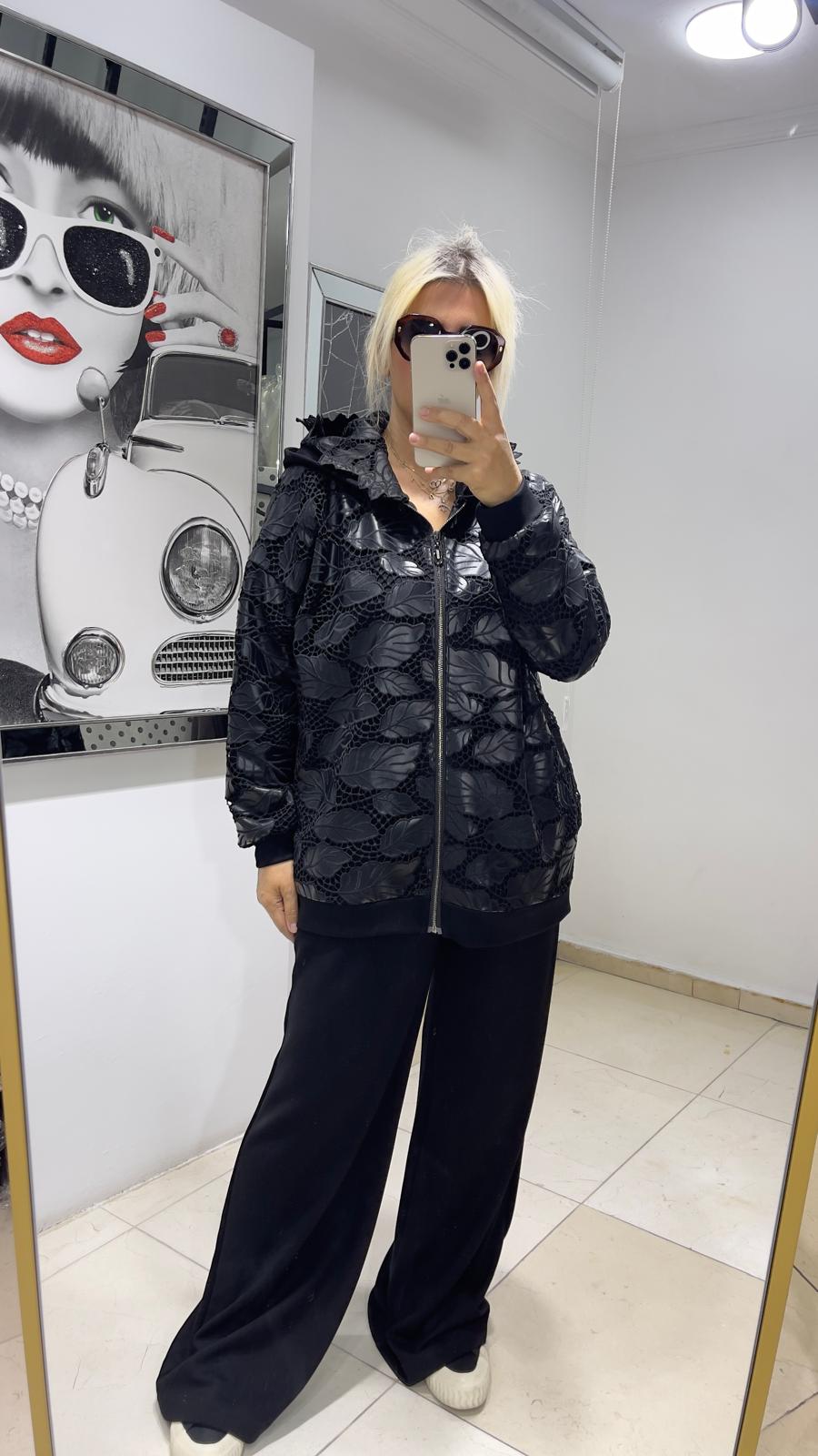 Deri Güpürlü Modal Takım