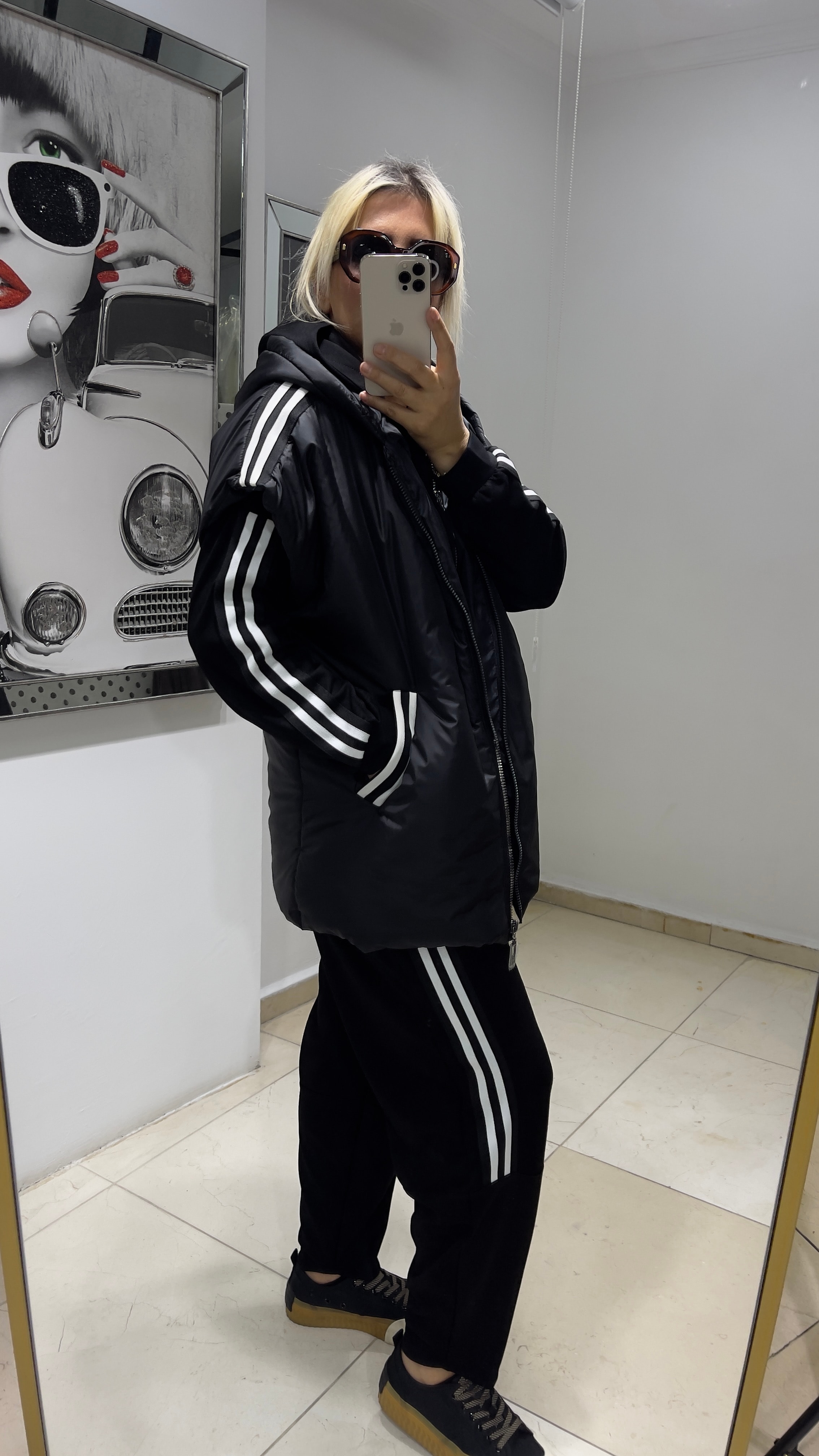 Kapitone Yelekli Üçlü Takım