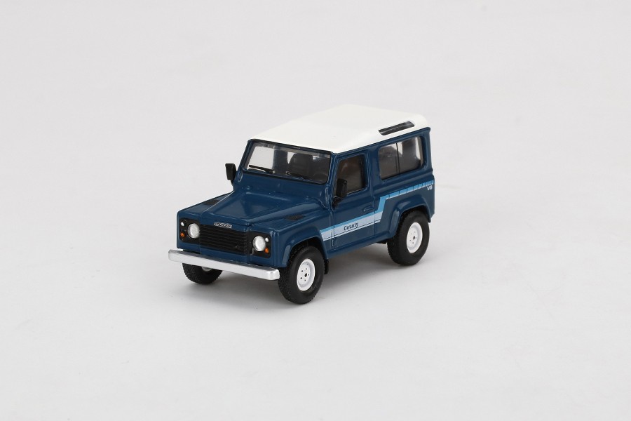 Land Rover Defender 90, County Wagon Stratos Blue, Mini GT [353]