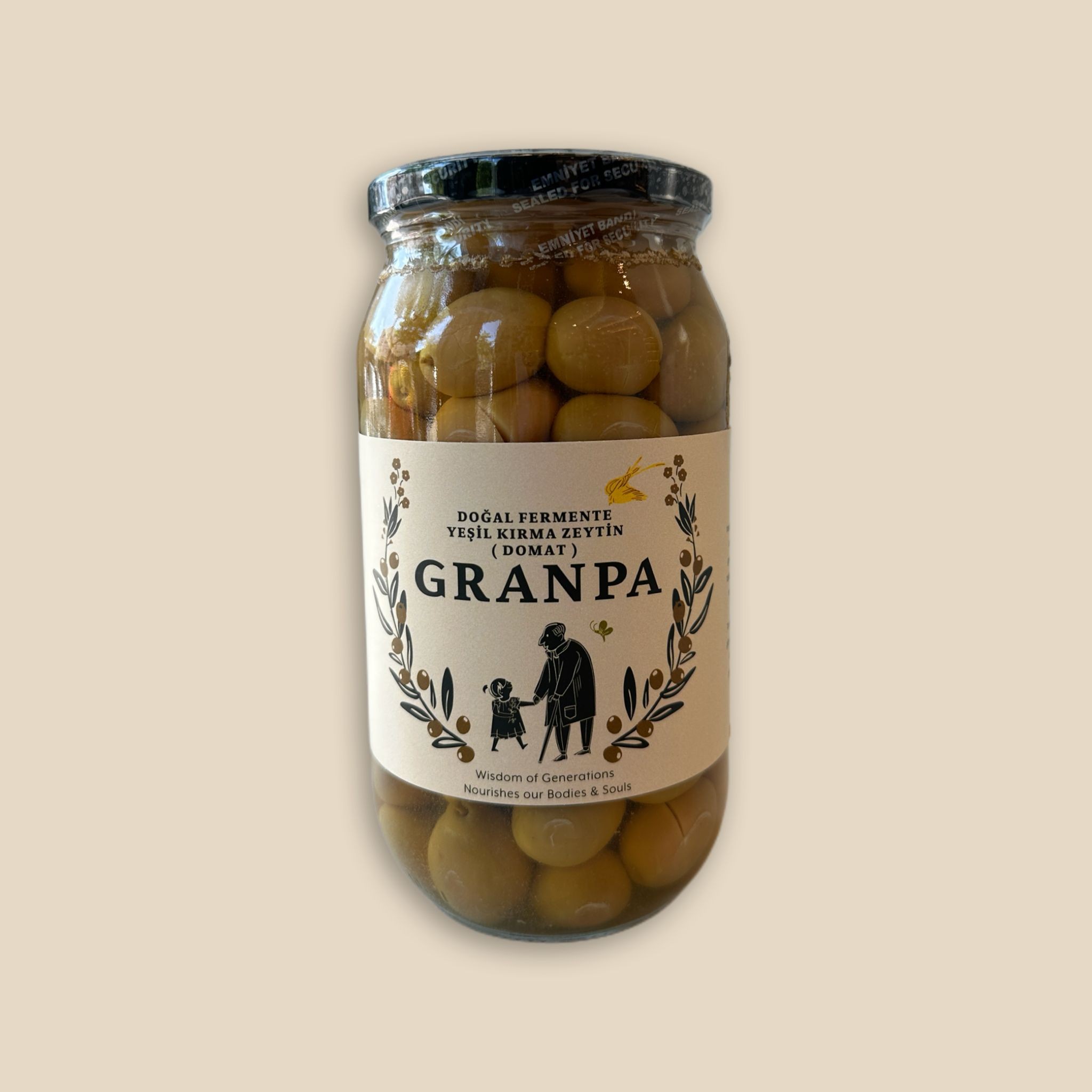 Doğal Fermente Yeşil Kırma Zeytin( Domat) 700 g