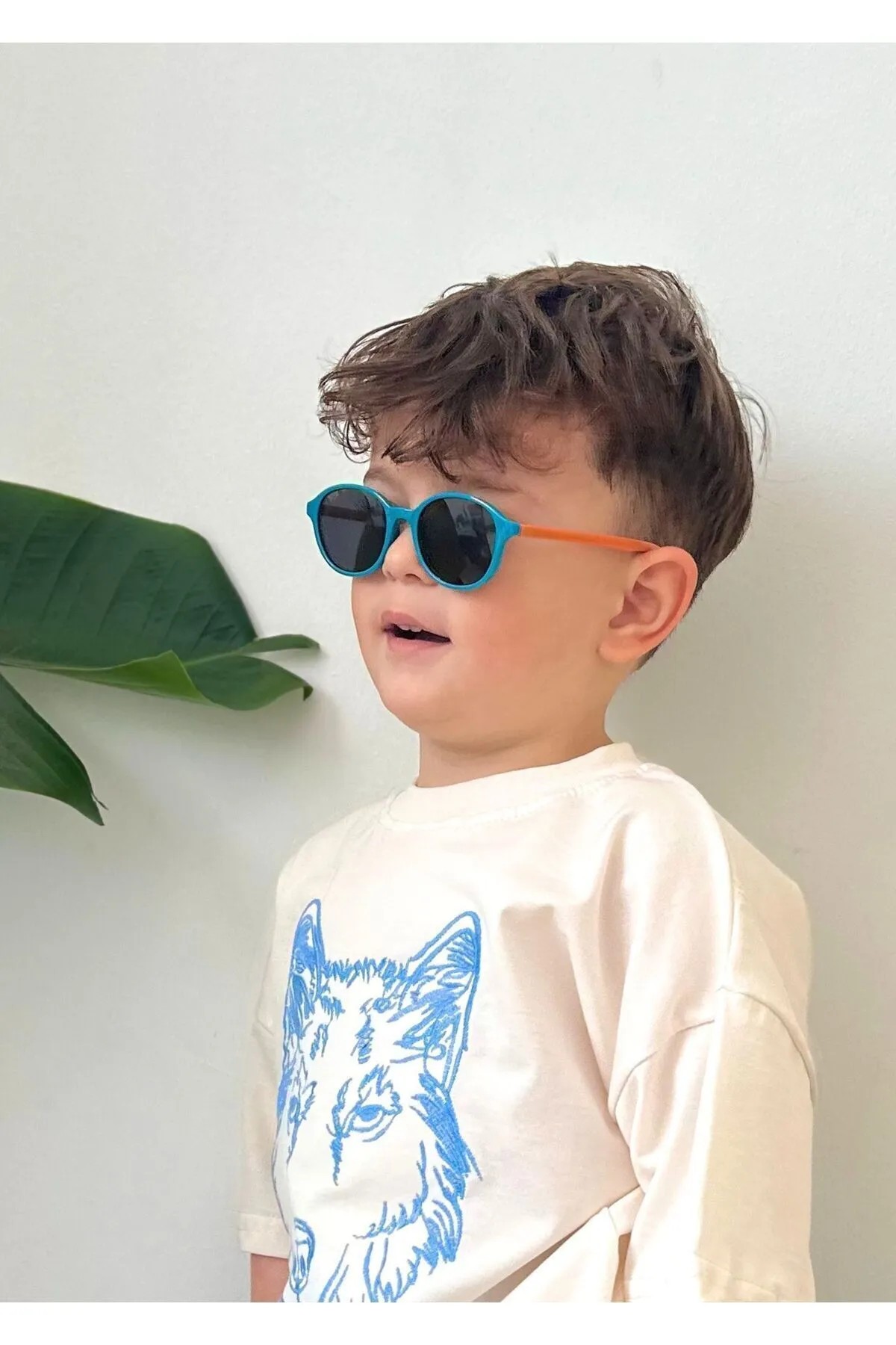 By Donetto Yeni-Unisex ( 1-5 Yaş ) %100 Uv Korumalı Polarize Turkuaz Turuncu Çocuk Güneş Gözlüğü