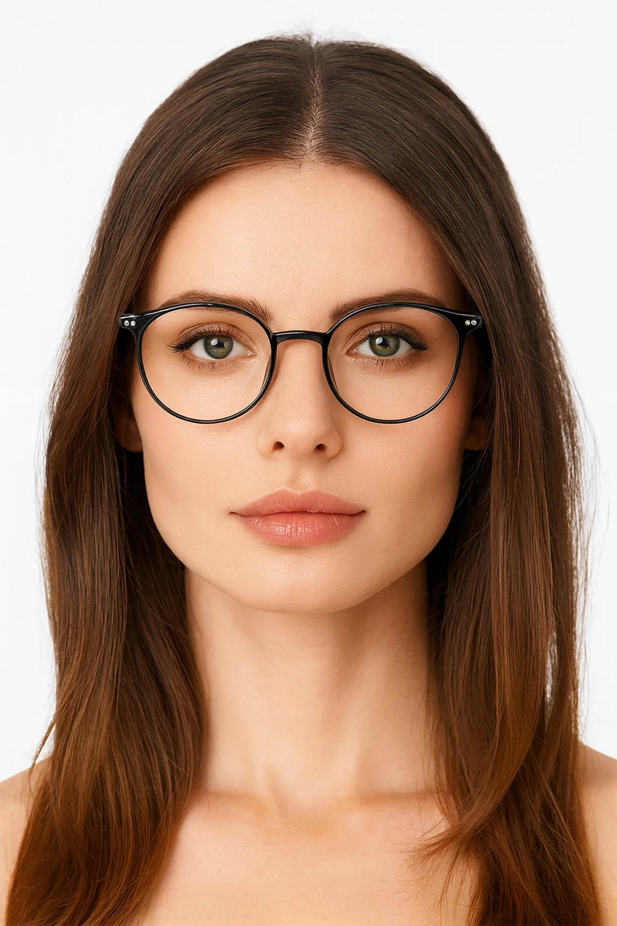 Oval Mavi ışık Korumalı Bilgisayar Ekran Gözlüğü - siyah