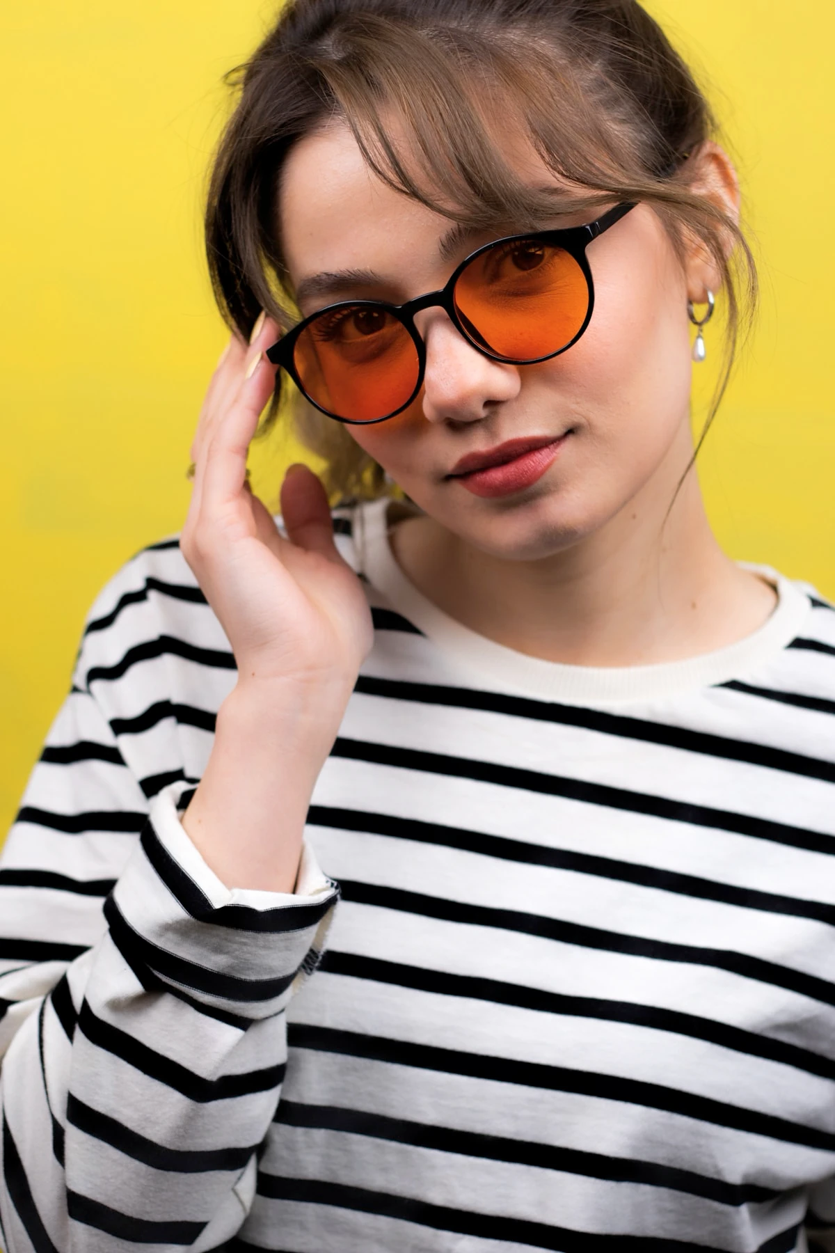 Niobe Siyah-turuncu Cam Güneş Gözlüğü