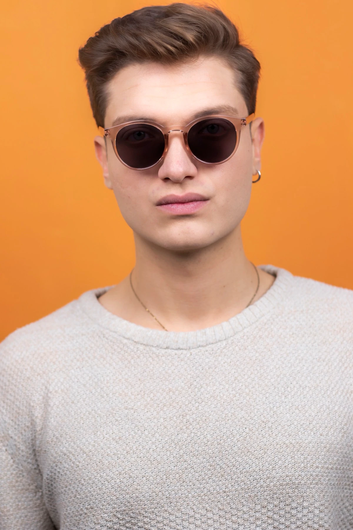 Parlak Krem Güneş Gözlüğü