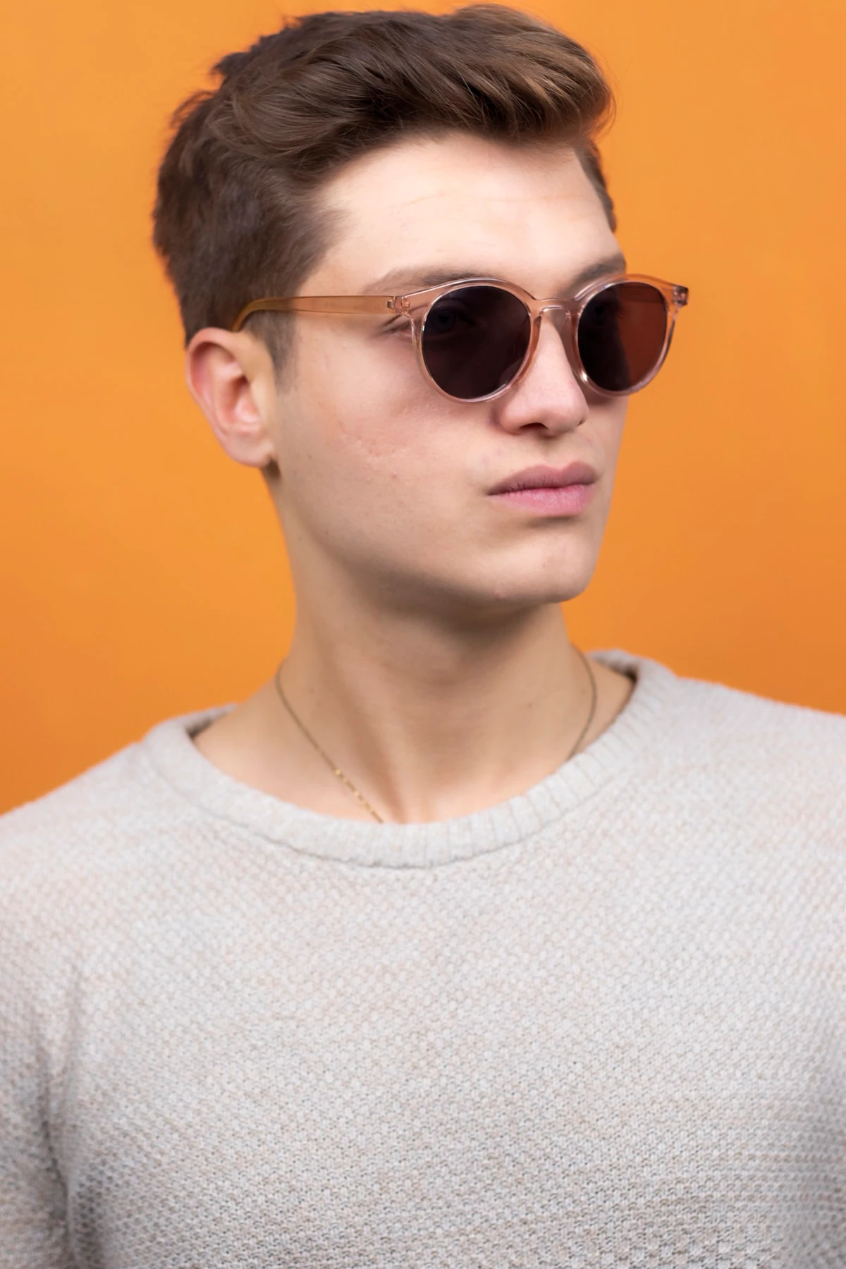 Parlak Krem Güneş Gözlüğü